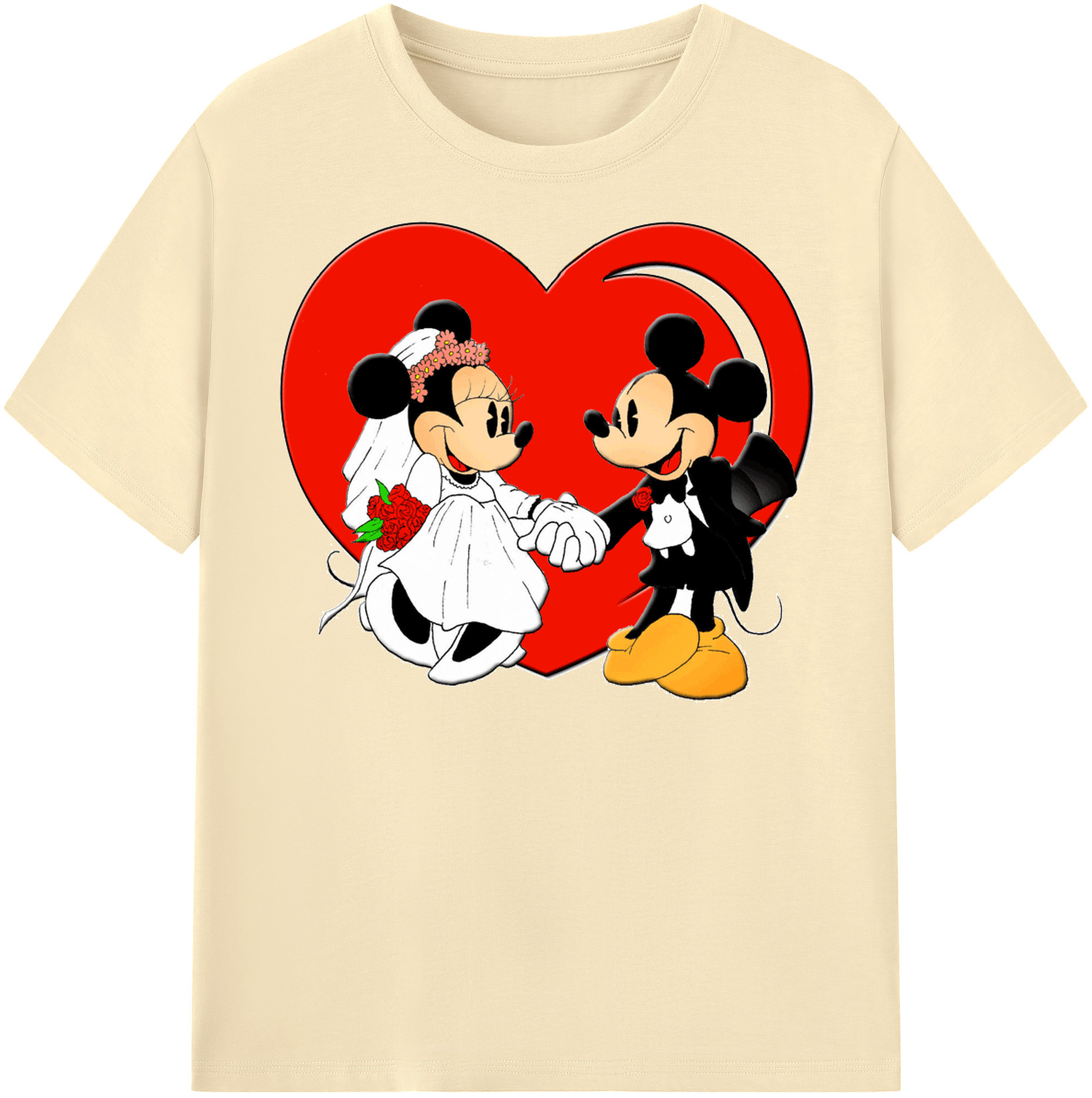 （画像用） ミッキーマウス Mickey Mouse 綿100％半袖Tシャツ（フロントプリント）
