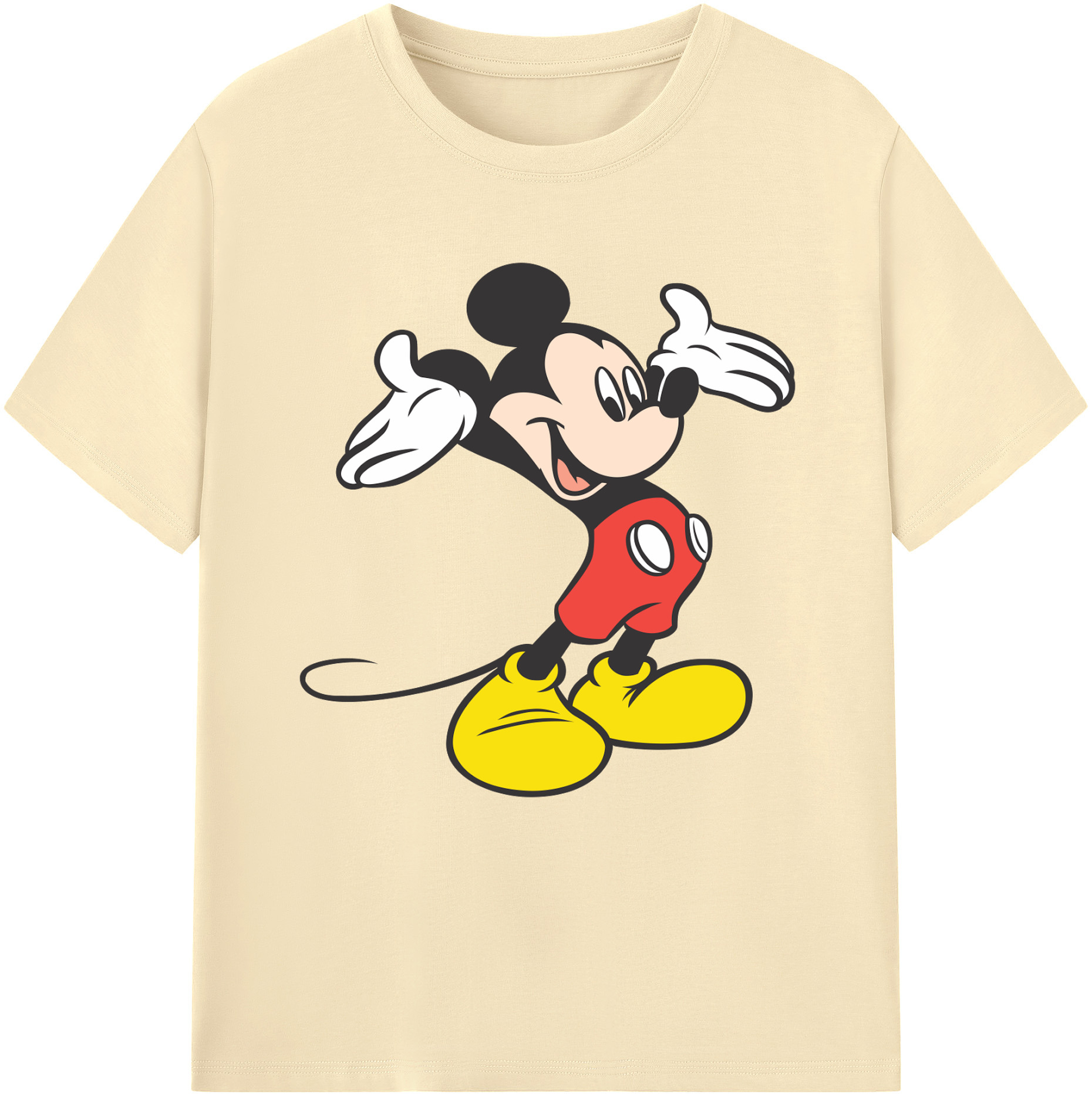 （画像用） ミッキーマウス Mickey Mouse 綿100％半袖Tシャツ（フロントプリント）