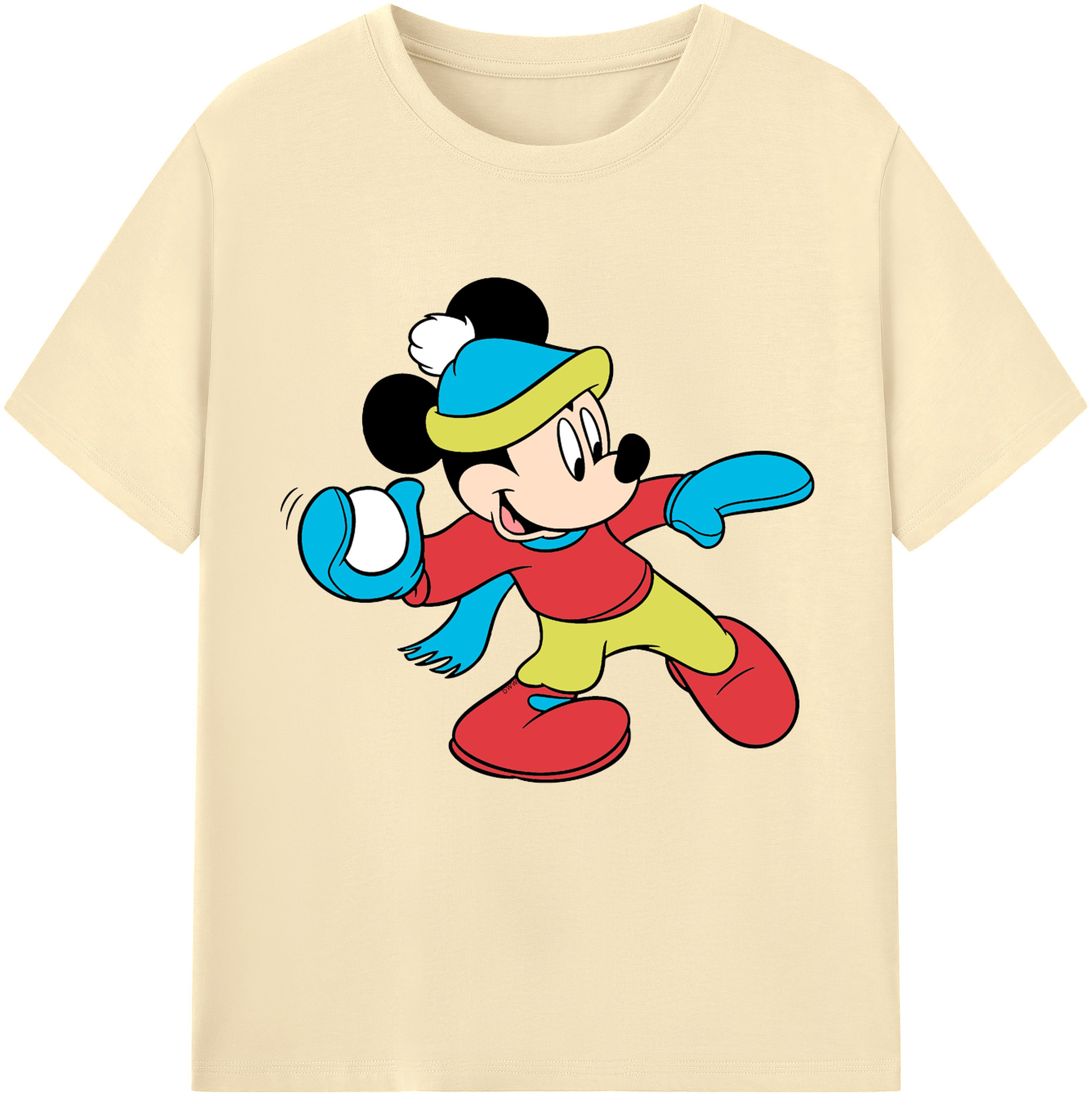 （画像用） ミッキーマウス Mickey Mouse 綿100％半袖Tシャツ（フロントプリント）
