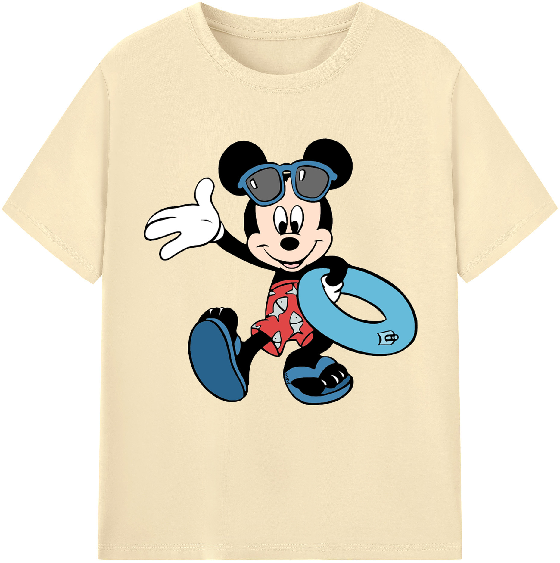 （画像用） ミッキーマウス Mickey Mouse 綿100％半袖Tシャツ（フロントプリント）