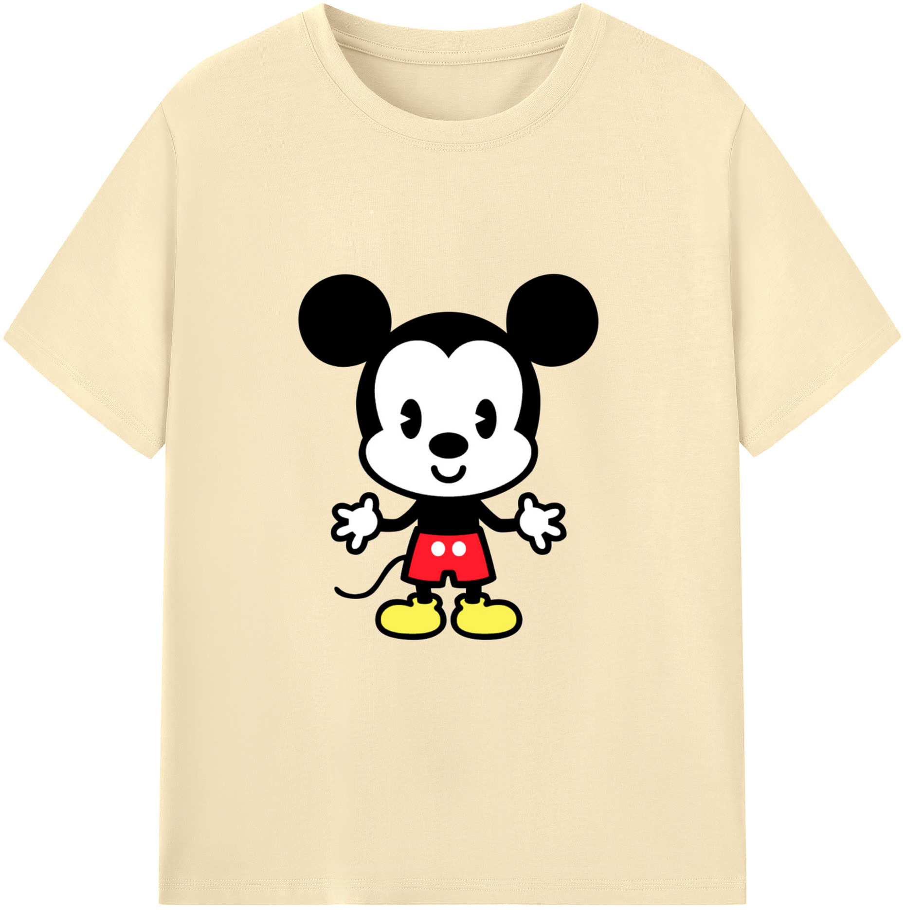 （画像用） ミッキーマウス Mickey Mouse 綿100％半袖Tシャツ（フロントプリント）