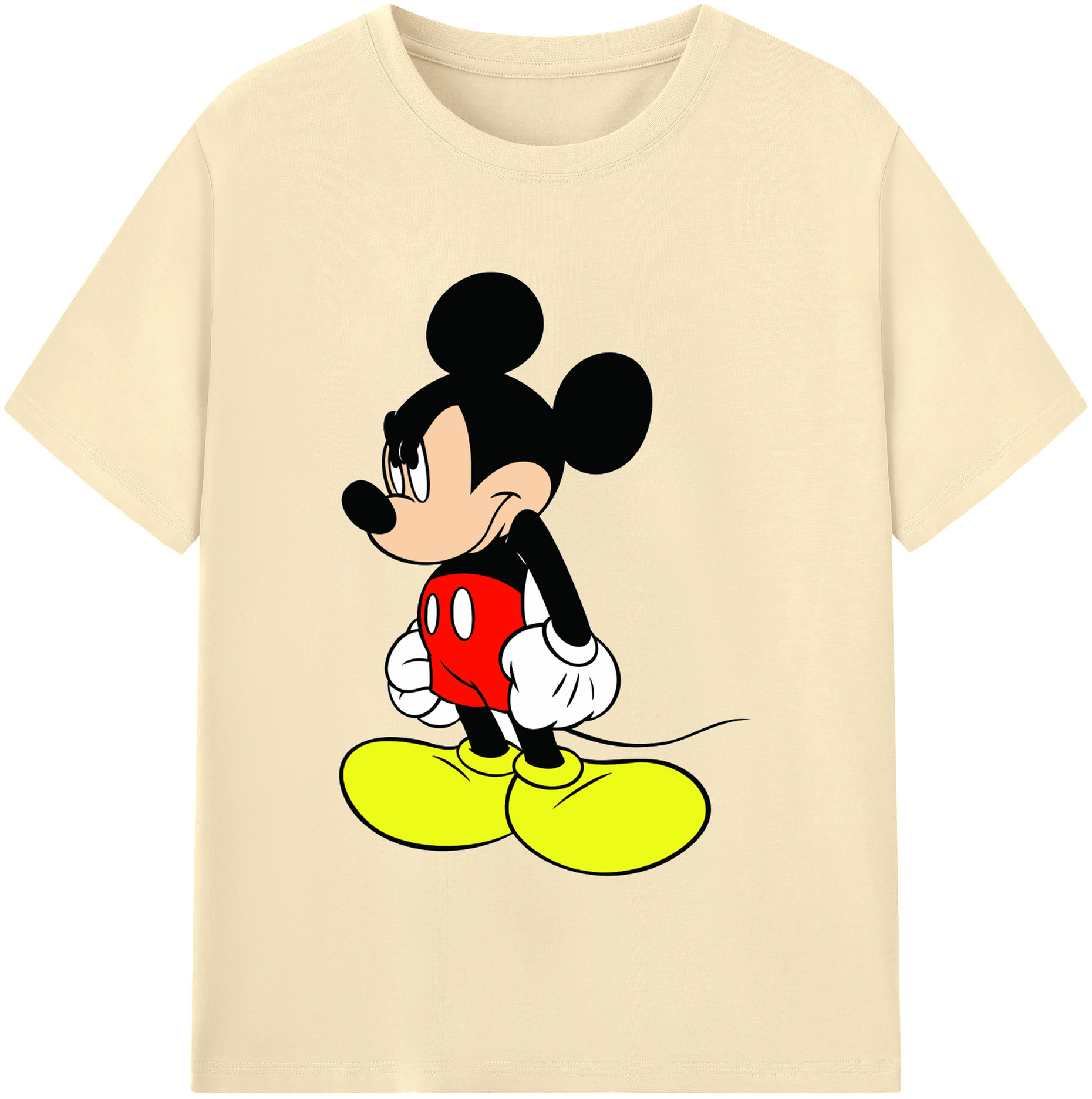 （画像用） ミッキーマウス Mickey Mouse 綿100％半袖Tシャツ（フロントプリント）