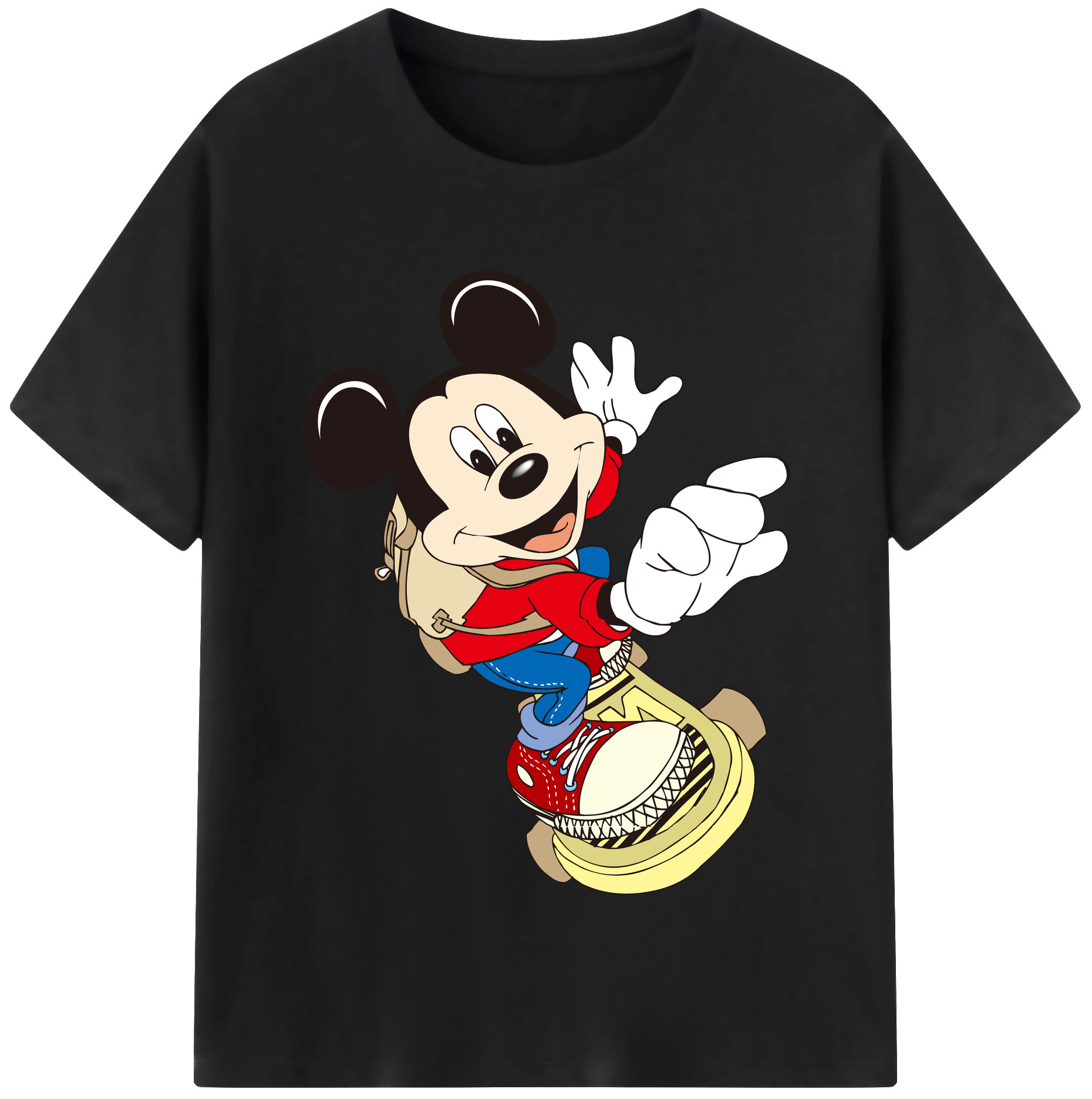 （画像用） ミッキーマウス Mickey Mouse 綿100％半袖Tシャツ（フロントプリント）