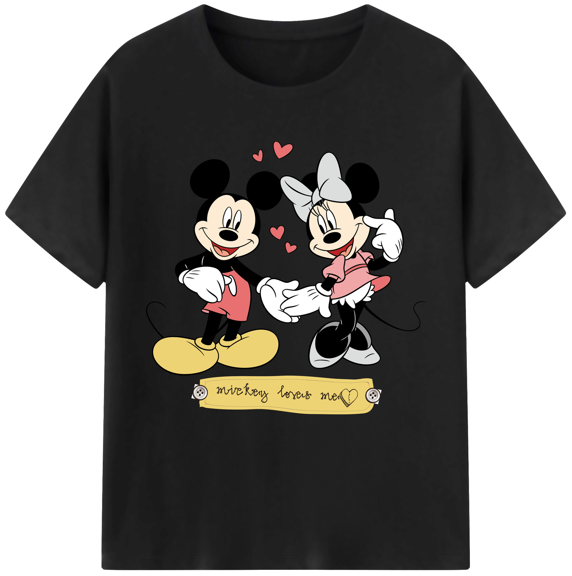 （画像用） ミッキーマウス Mickey Mouse 綿100％半袖Tシャツ（フロントプリント）