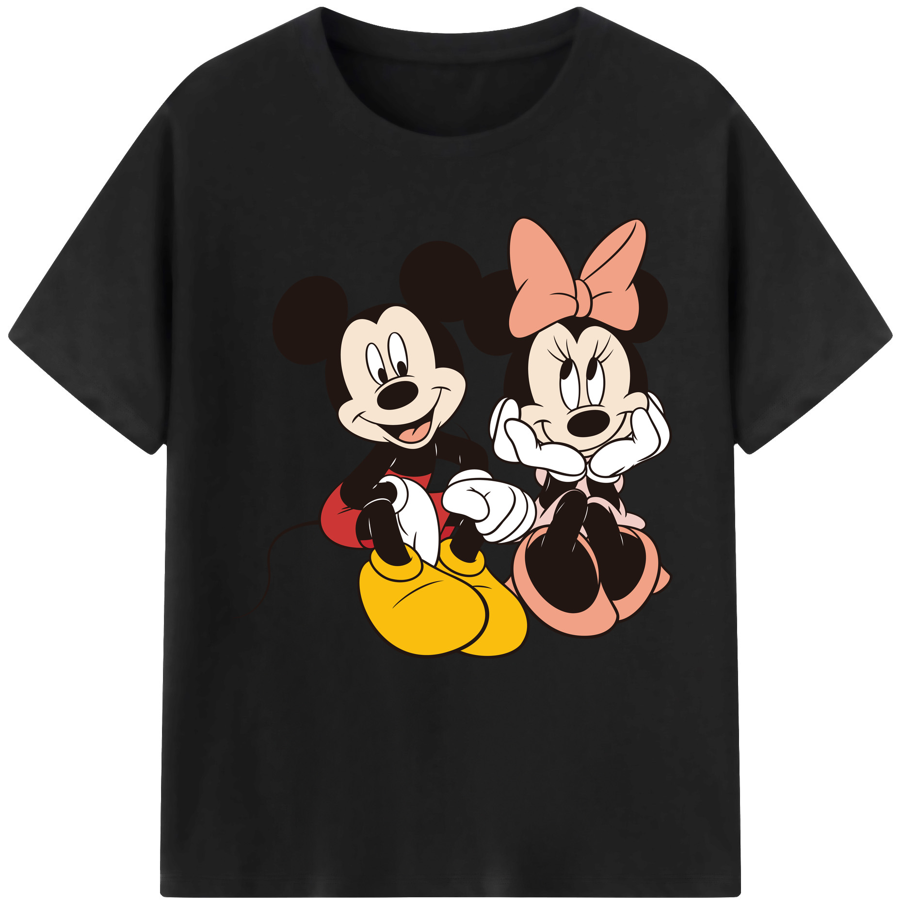 （画像用） ミッキーマウス Mickey Mouse 綿100％半袖Tシャツ（フロントプリント）