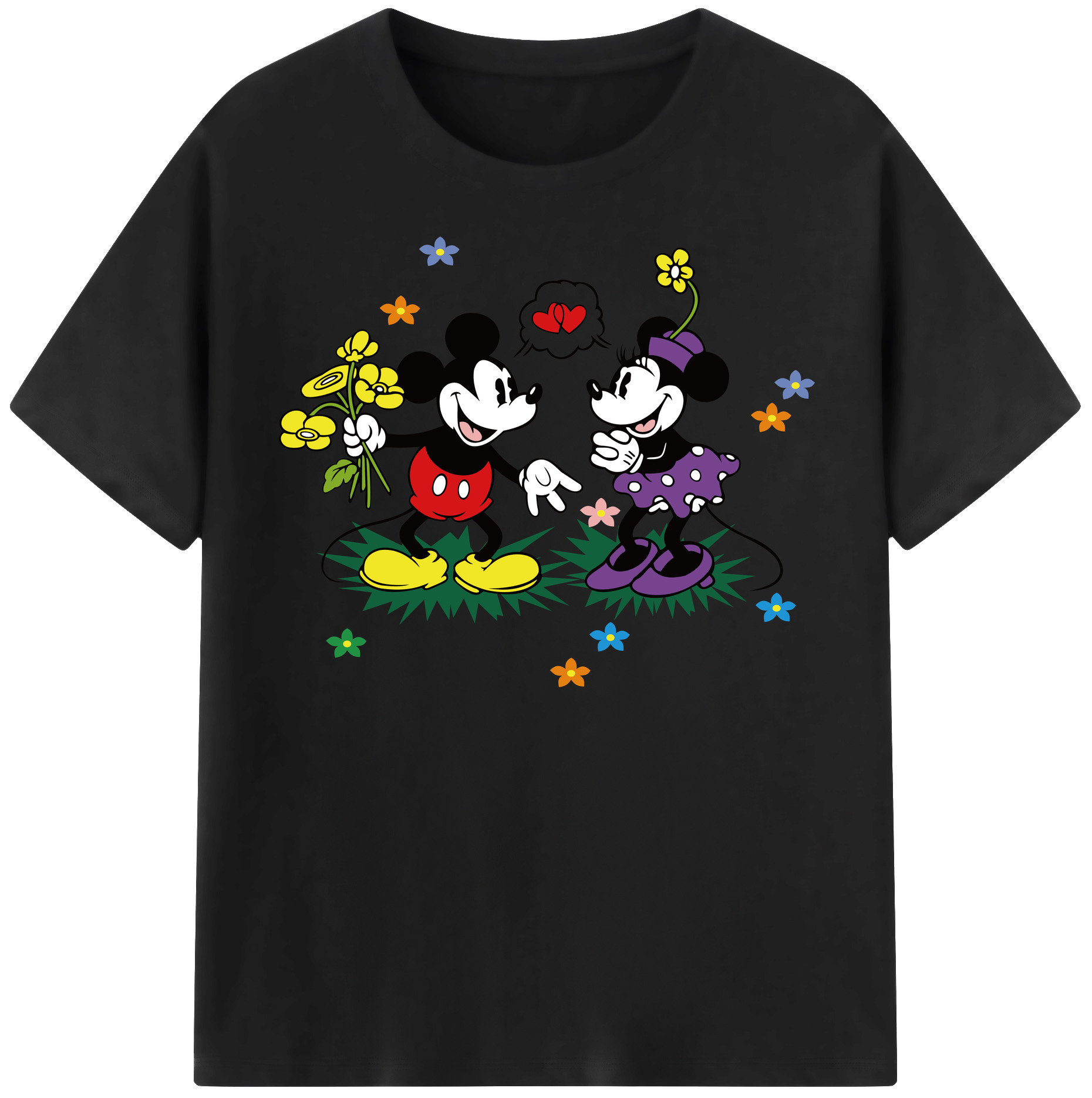 （画像用） ミッキーマウス Mickey Mouse 綿100％半袖Tシャツ（フロントプリント）