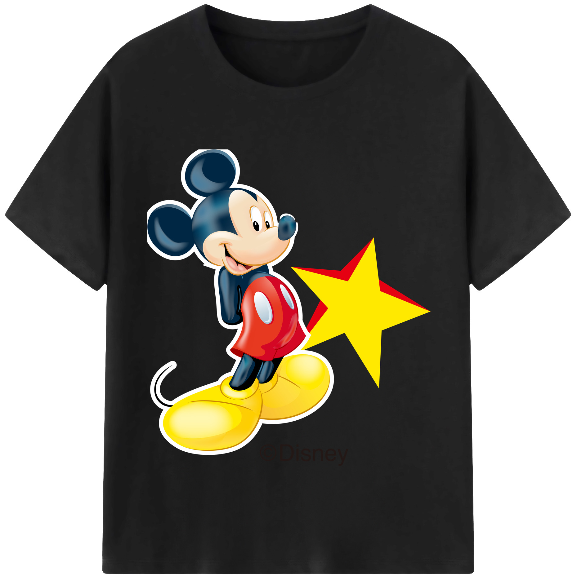 （画像用） ミッキーマウス Mickey Mouse 綿100％半袖Tシャツ（フロントプリント）