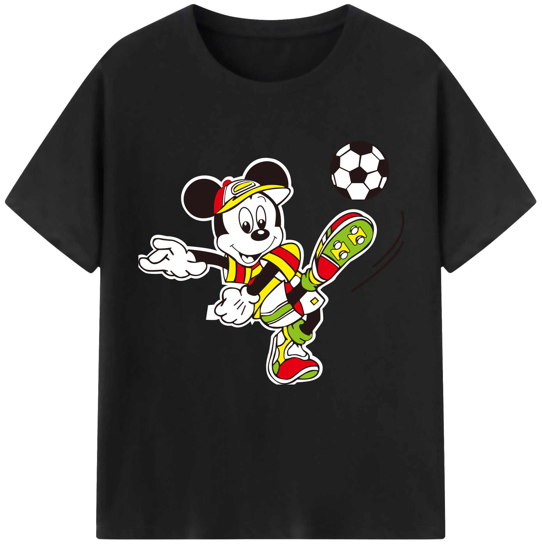 （画像用） ミッキーマウス Mickey Mouse 綿100％半袖Tシャツ（フロントプリント）