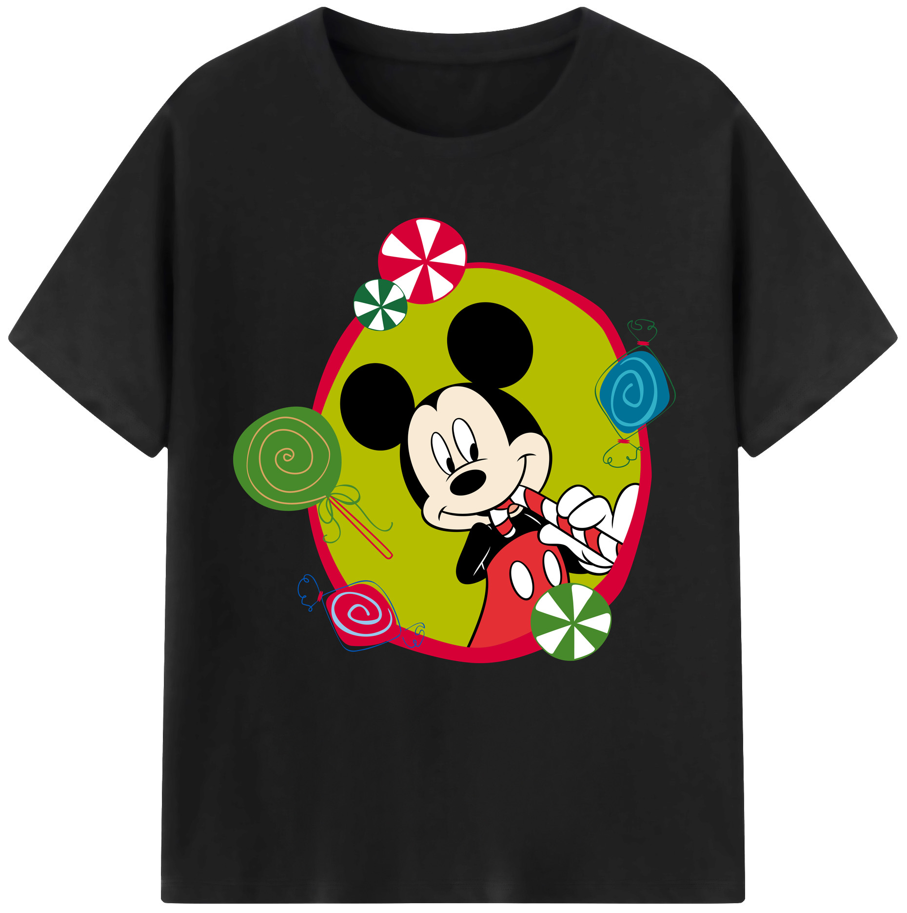 （画像用） ミッキーマウス Mickey Mouse 綿100％半袖Tシャツ（フロントプリント）