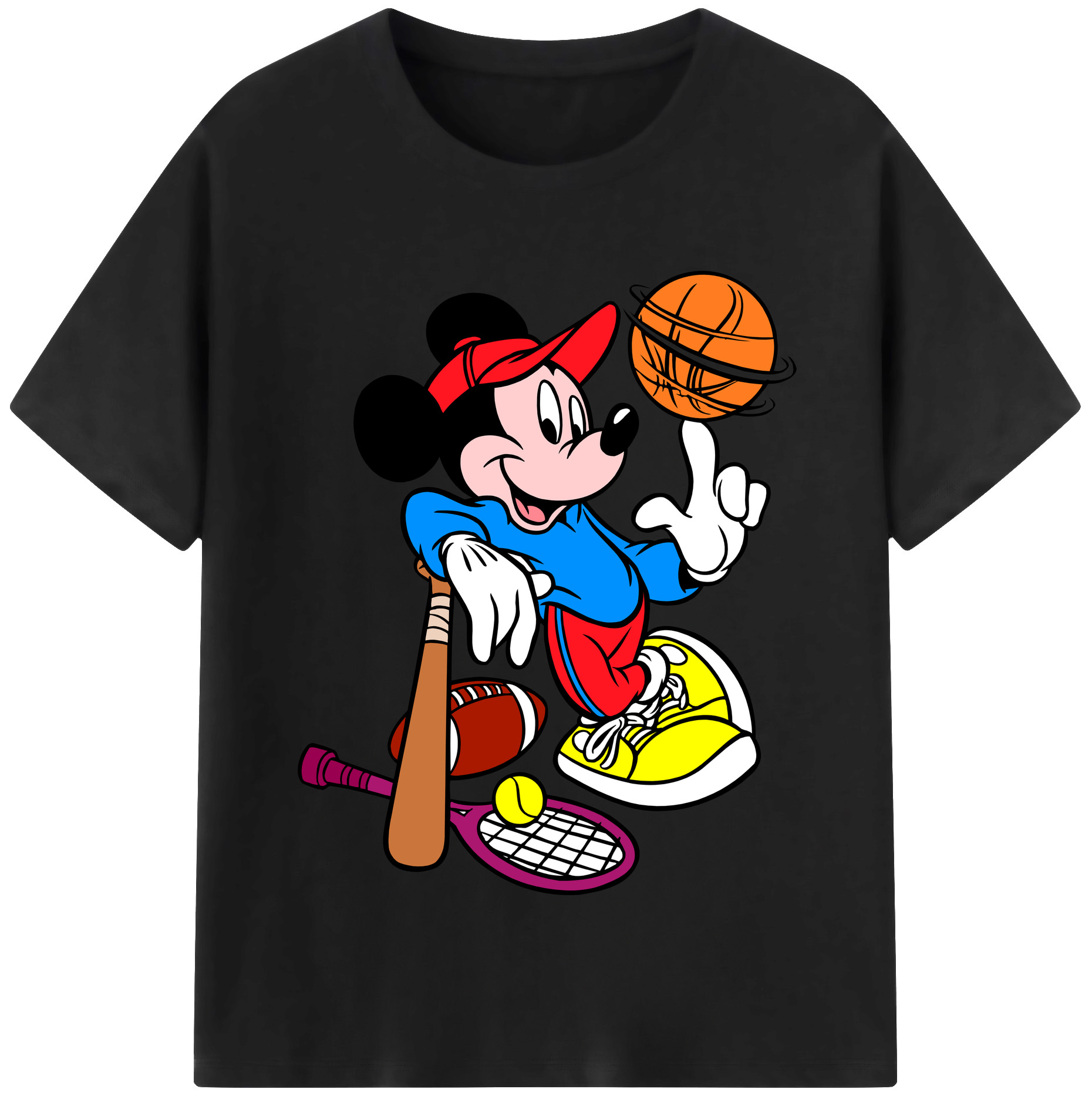 （画像用） ミッキーマウス Mickey Mouse 綿100％半袖Tシャツ（フロントプリント）