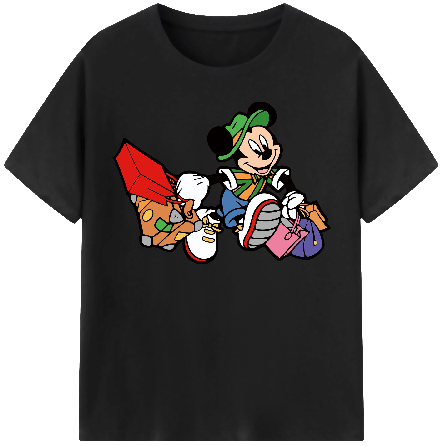（画像用） ミッキーマウス Mickey Mouse 綿100％半袖Tシャツ（フロントプリント）