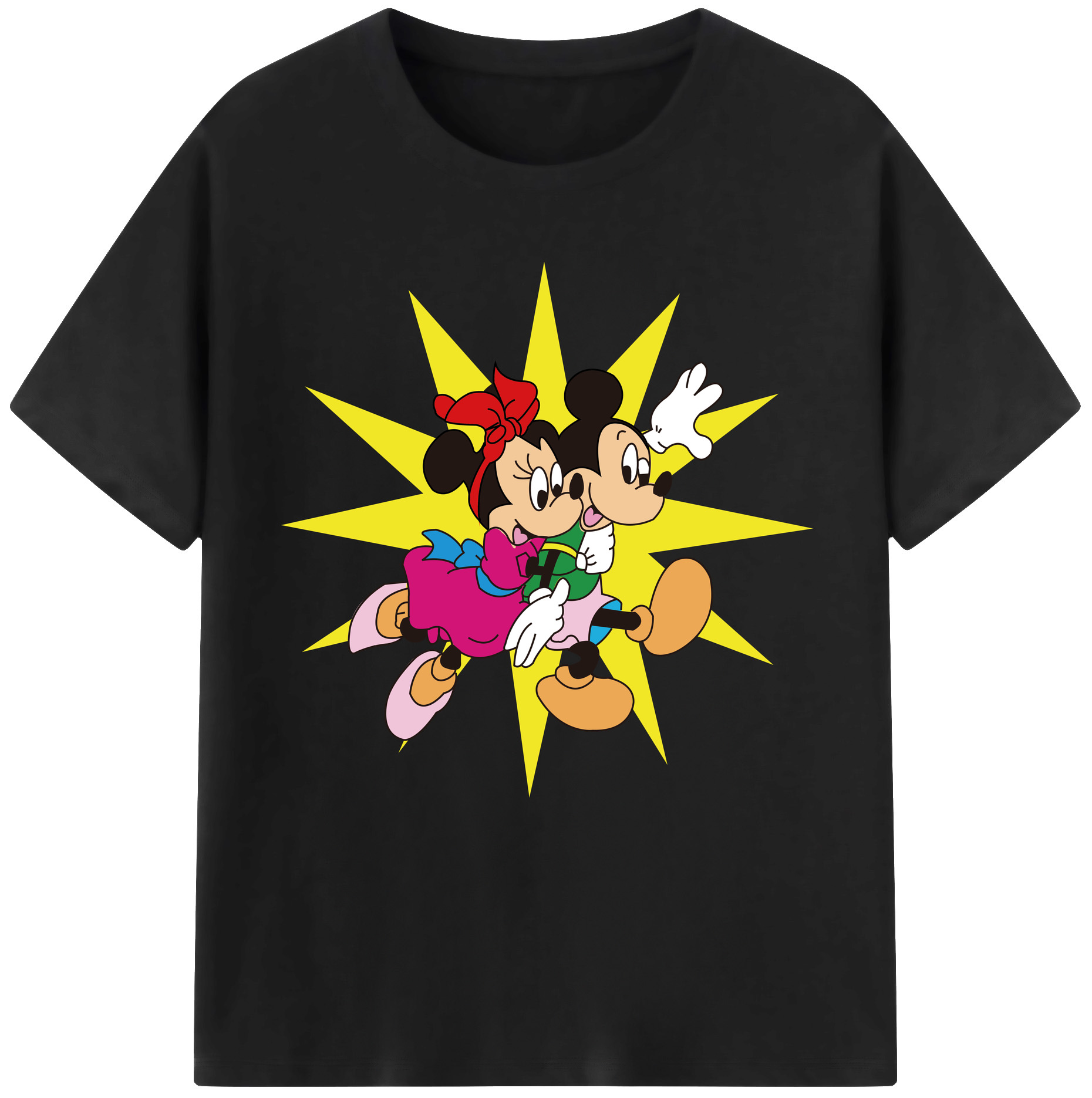 （画像用） ミッキーマウス Mickey Mouse 綿100％半袖Tシャツ（フロントプリント）