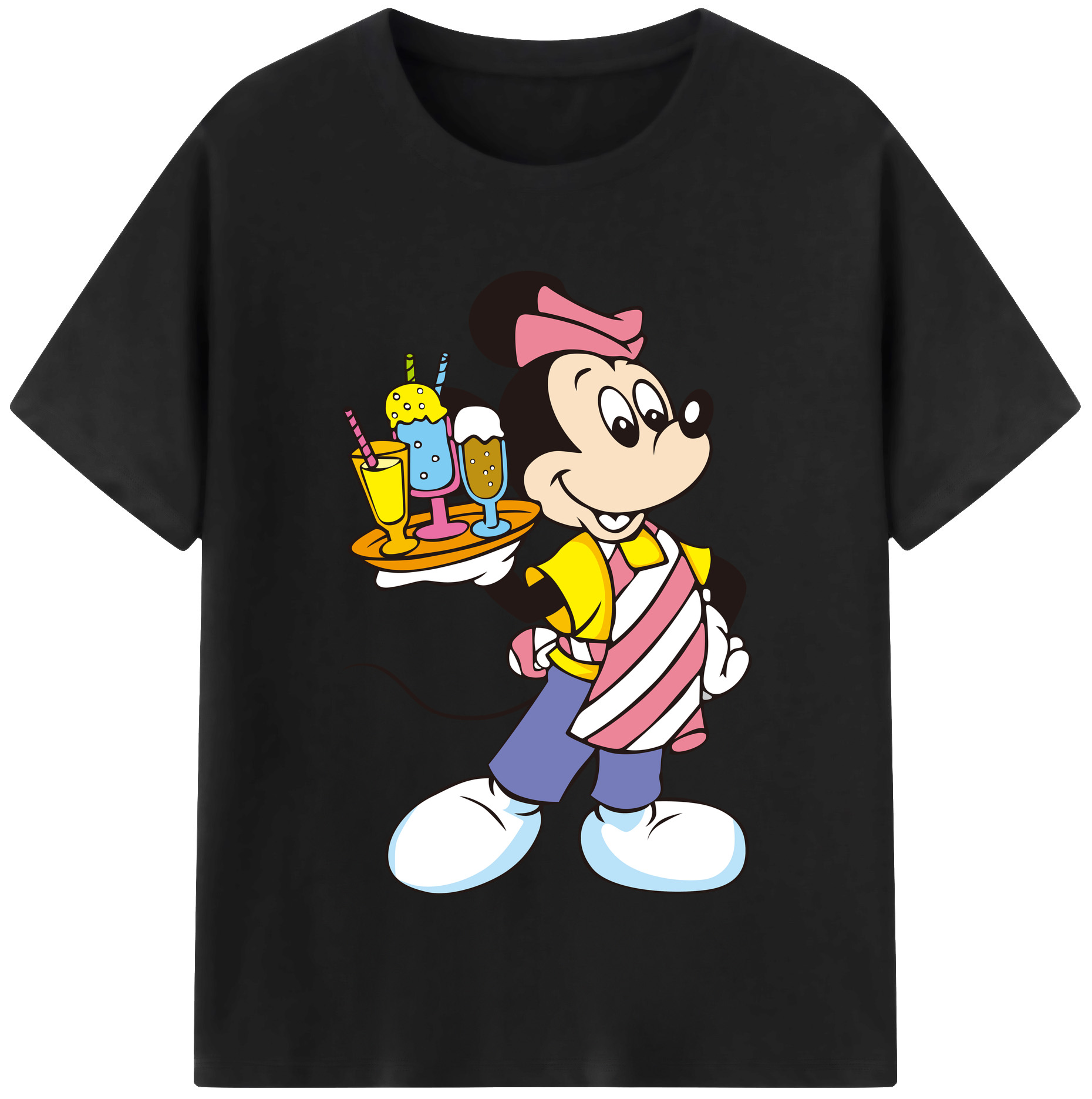 （画像用） ミッキーマウス Mickey Mouse 綿100％半袖Tシャツ（フロントプリント）