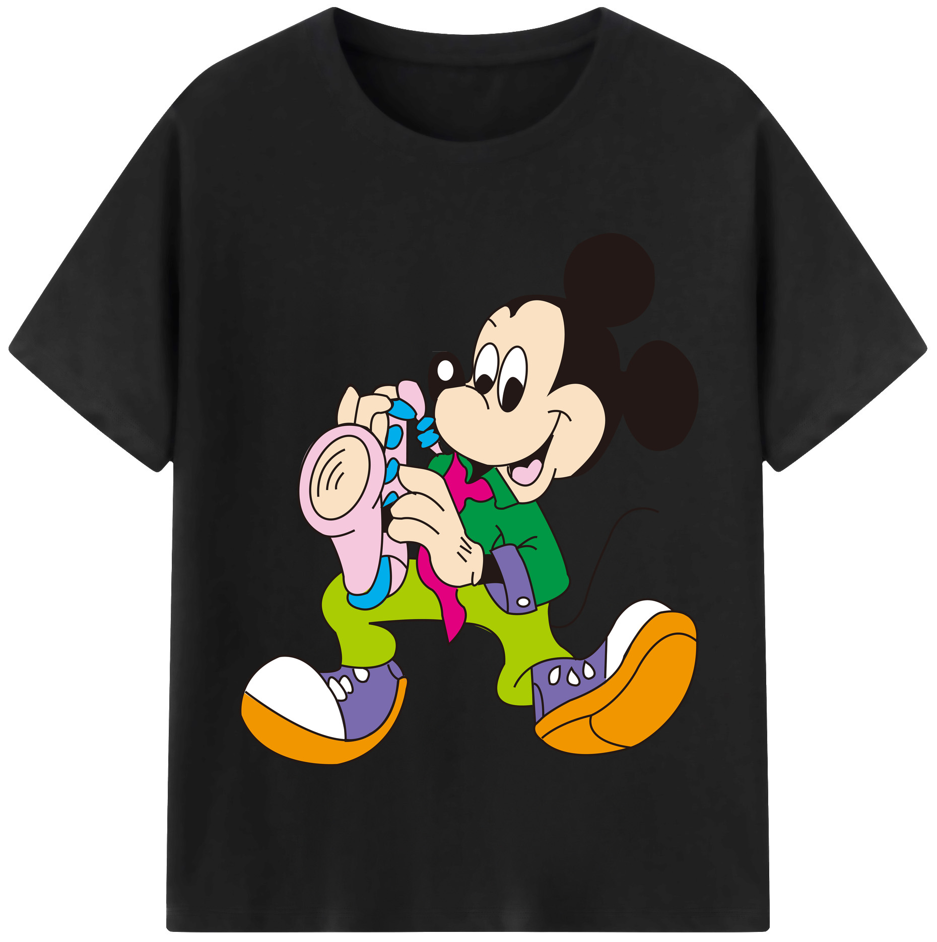 （画像用） ミッキーマウス Mickey Mouse 綿100％半袖Tシャツ（フロントプリント）