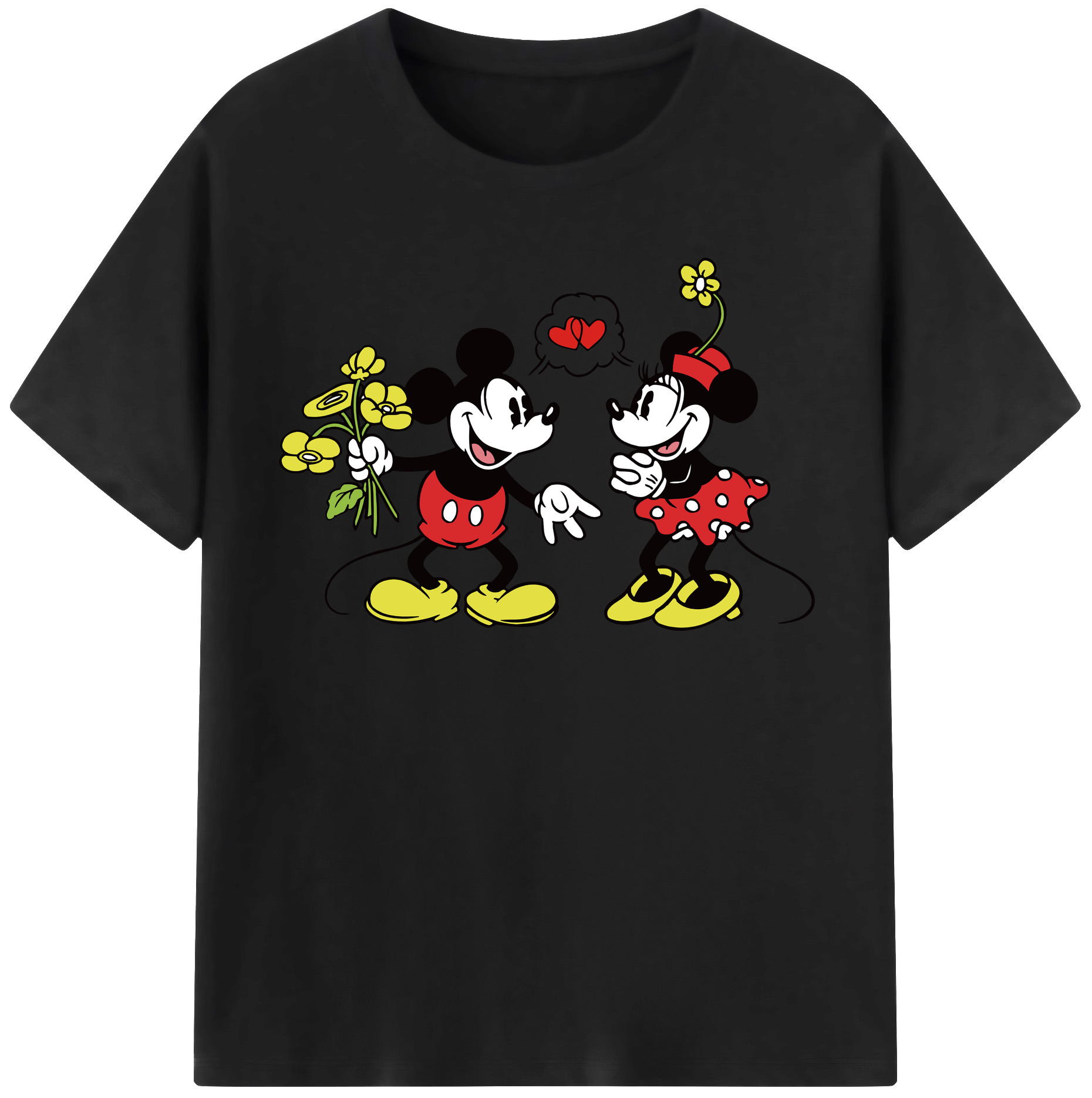 （画像用） ミッキーマウス Mickey Mouse 綿100％半袖Tシャツ（フロントプリント）