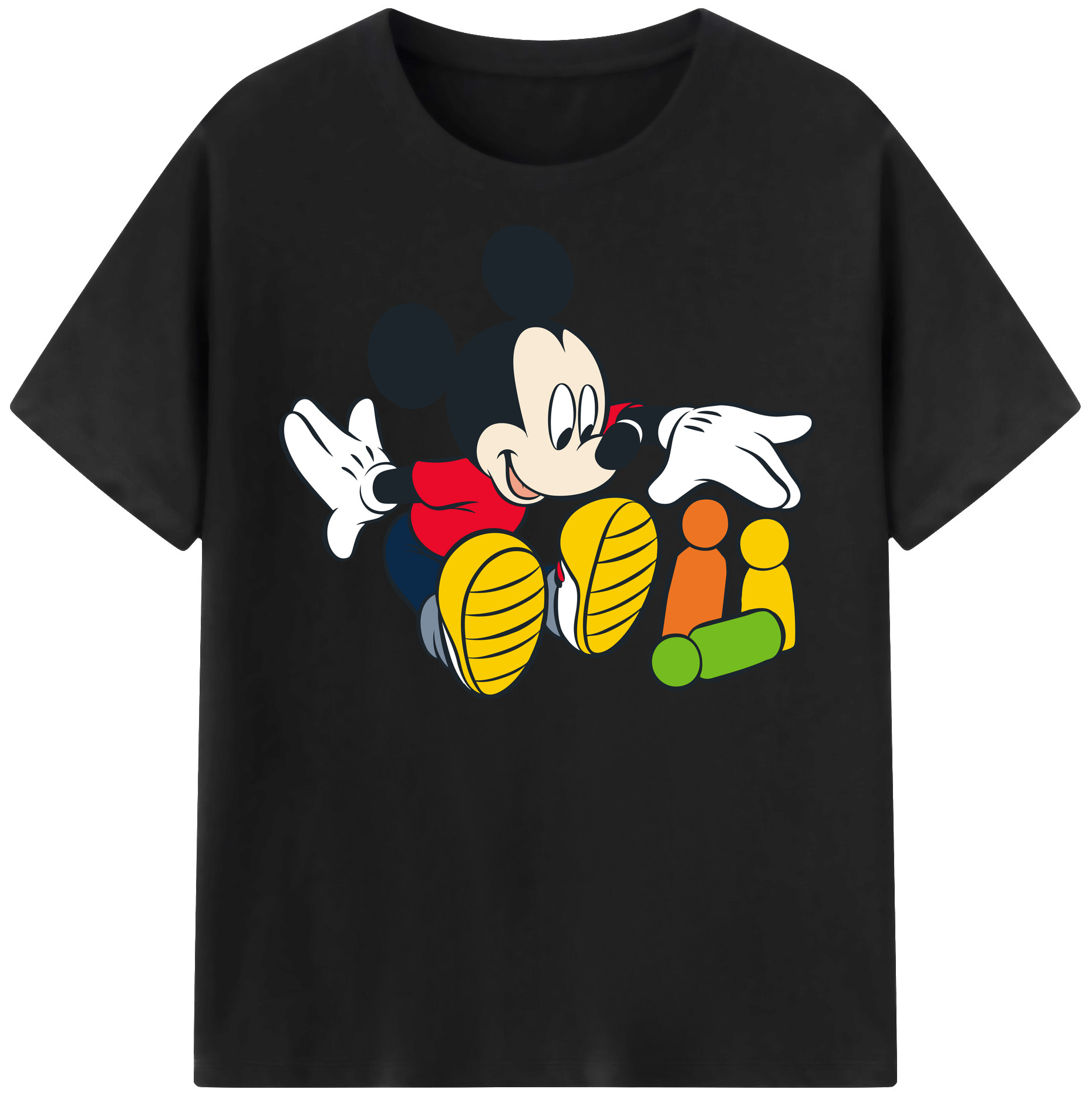 （画像用） ミッキーマウス Mickey Mouse 綿100％半袖Tシャツ（フロントプリント）
