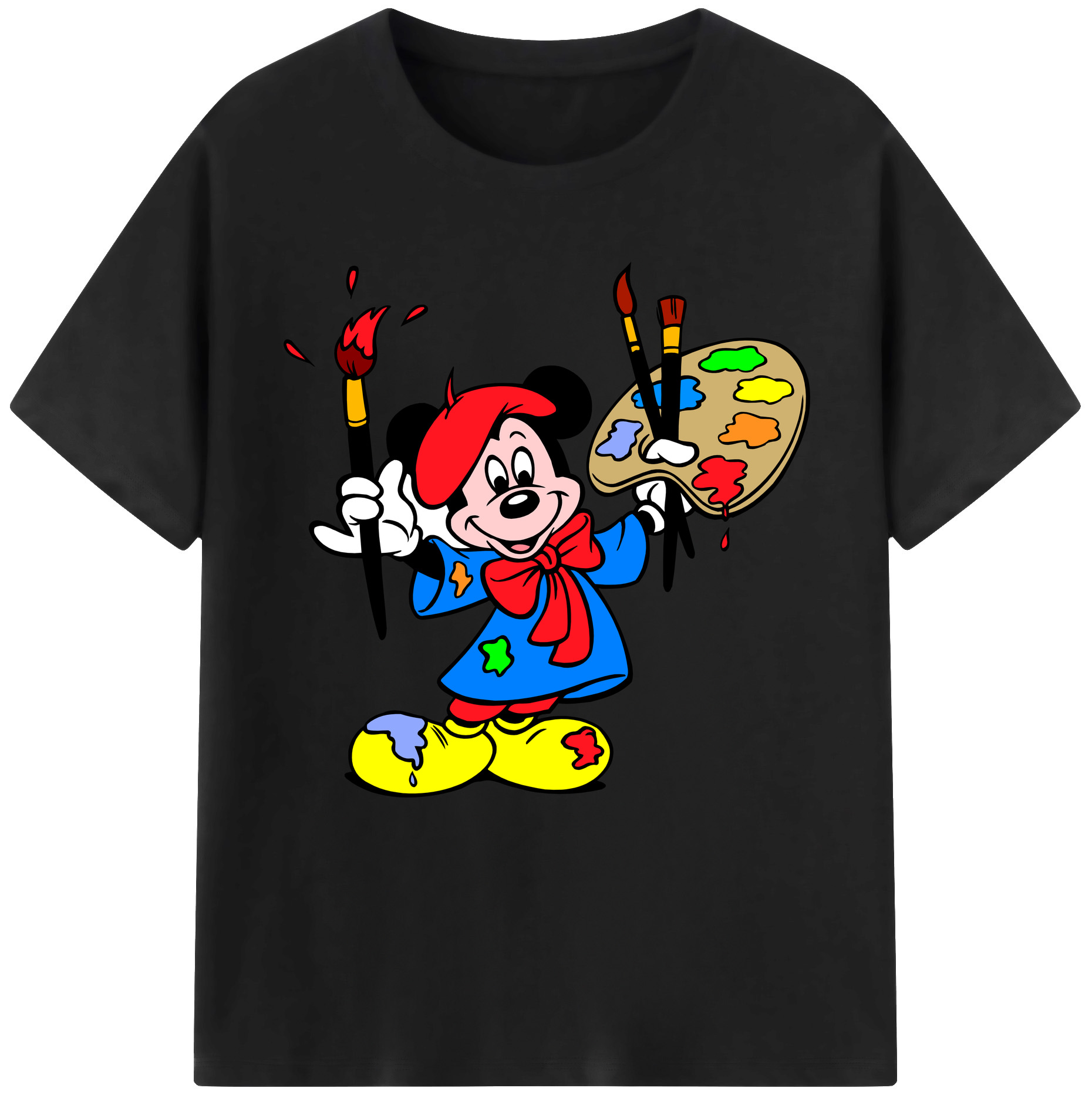 （画像用） ミッキーマウス Mickey Mouse 綿100％半袖Tシャツ（フロントプリント）
