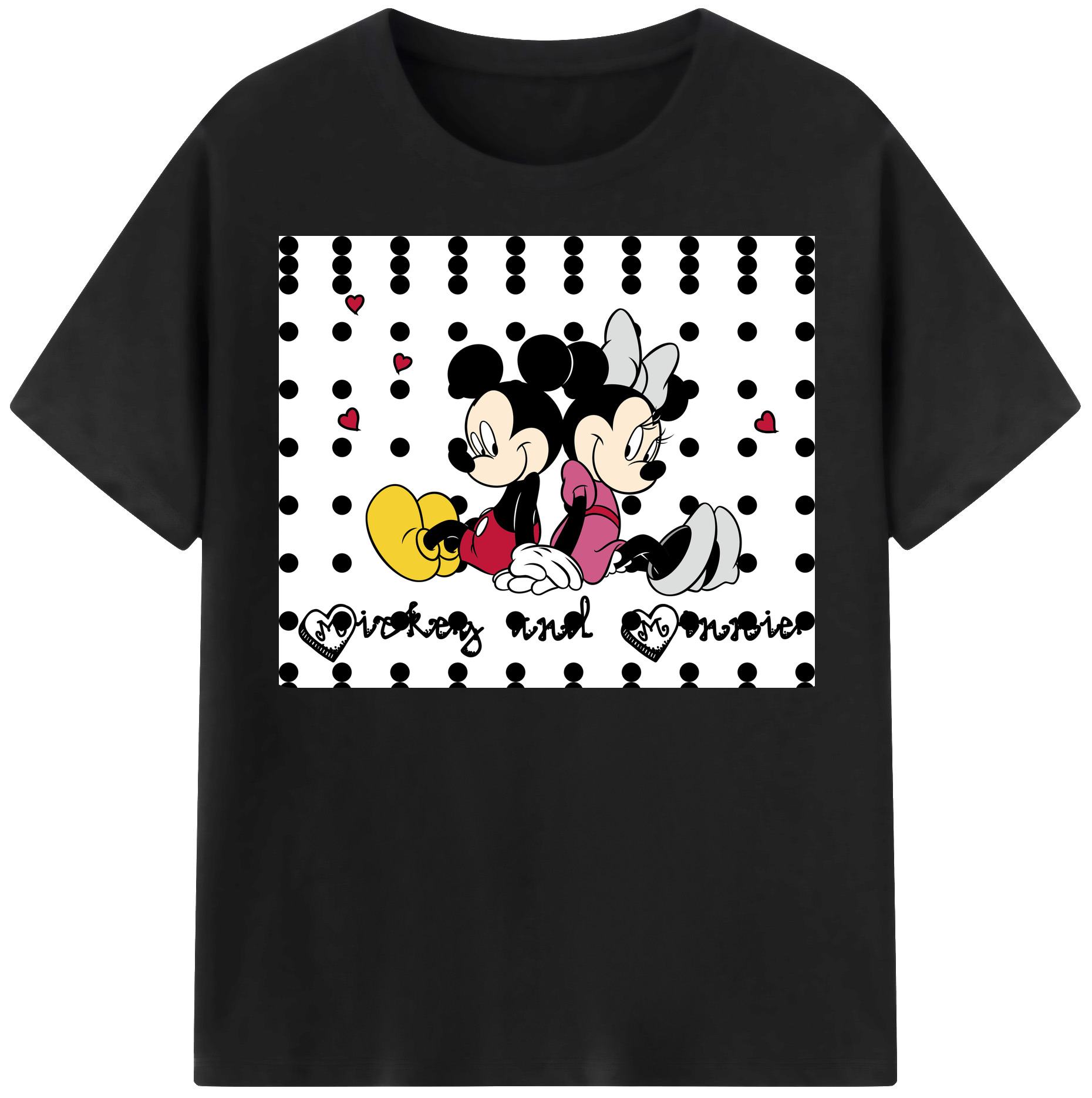 （画像用） ミッキーマウス Mickey Mouse 綿100％半袖Tシャツ（フロントプリント）
