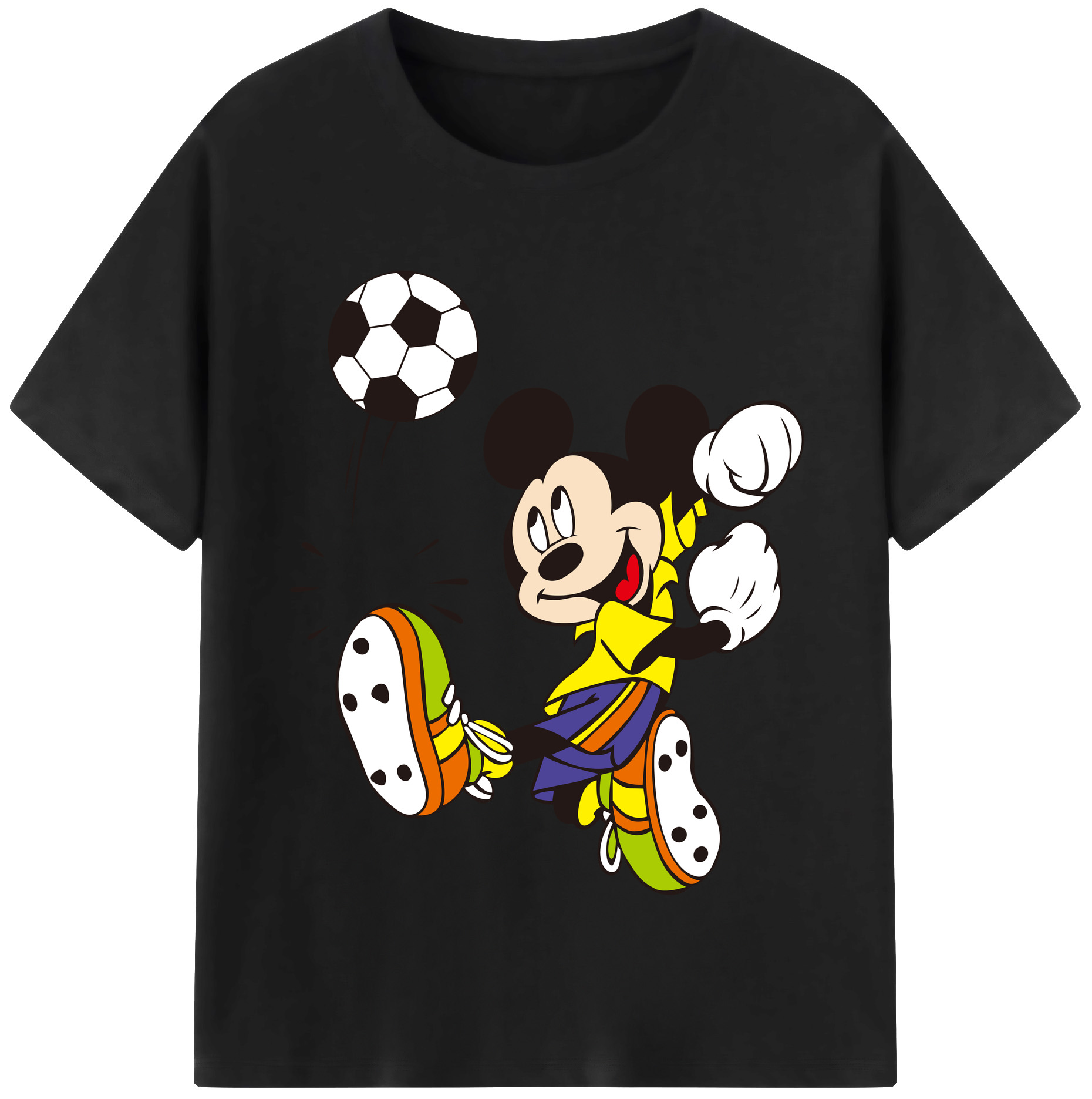（画像用） ミッキーマウス Mickey Mouse 綿100％半袖Tシャツ（フロントプリント）