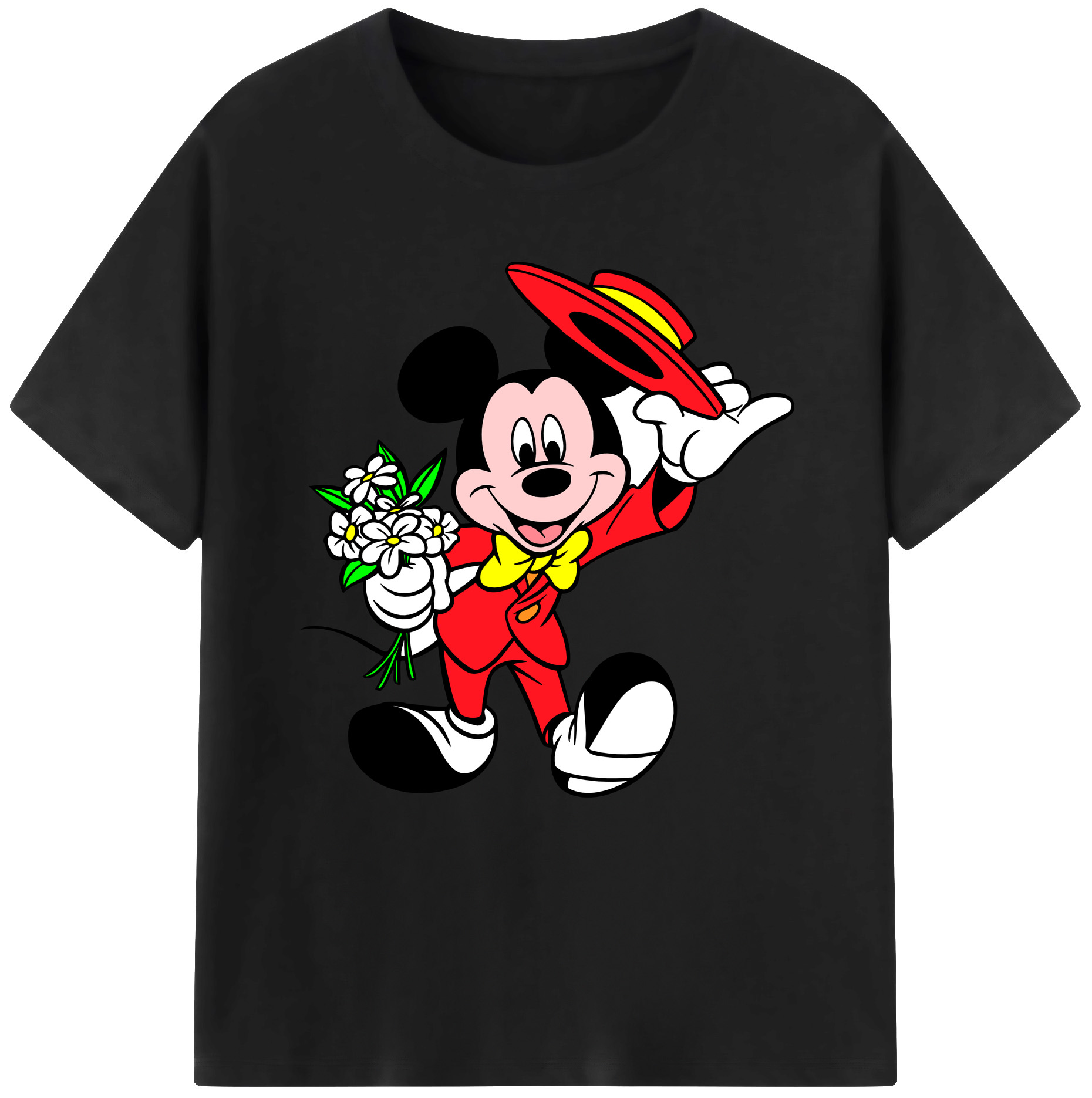 （画像用） ミッキーマウス Mickey Mouse 綿100％半袖Tシャツ（フロントプリント）