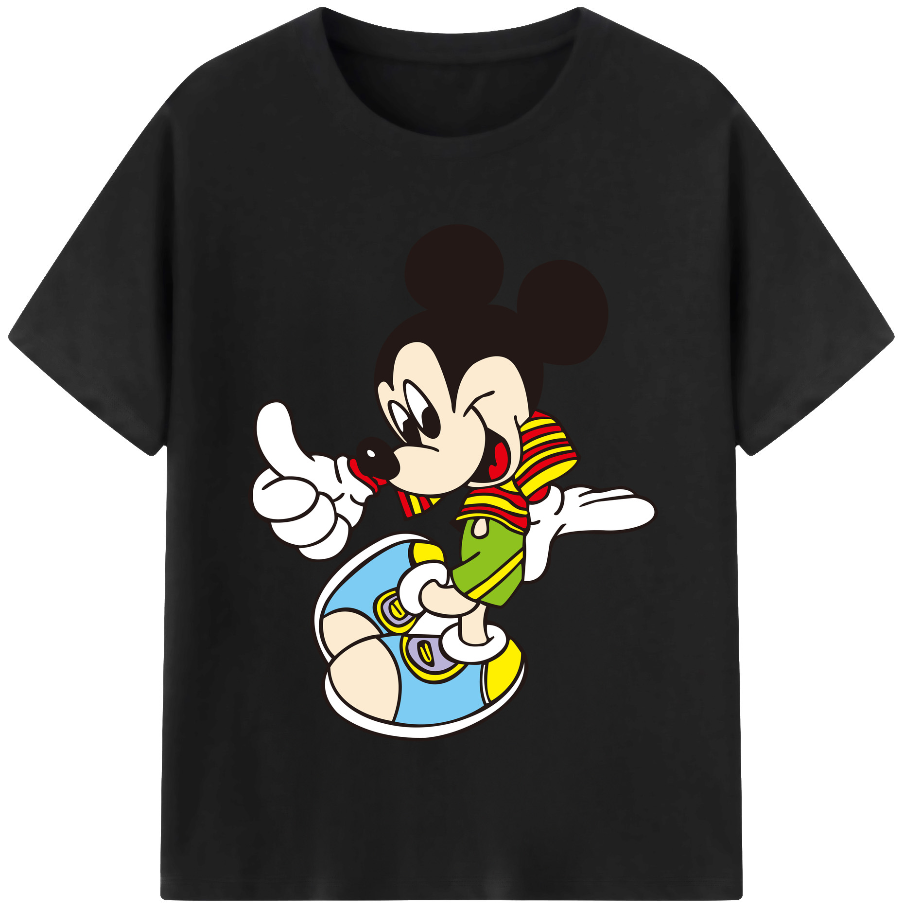 （画像用） ミッキーマウス Mickey Mouse 綿100％半袖Tシャツ（フロントプリント）