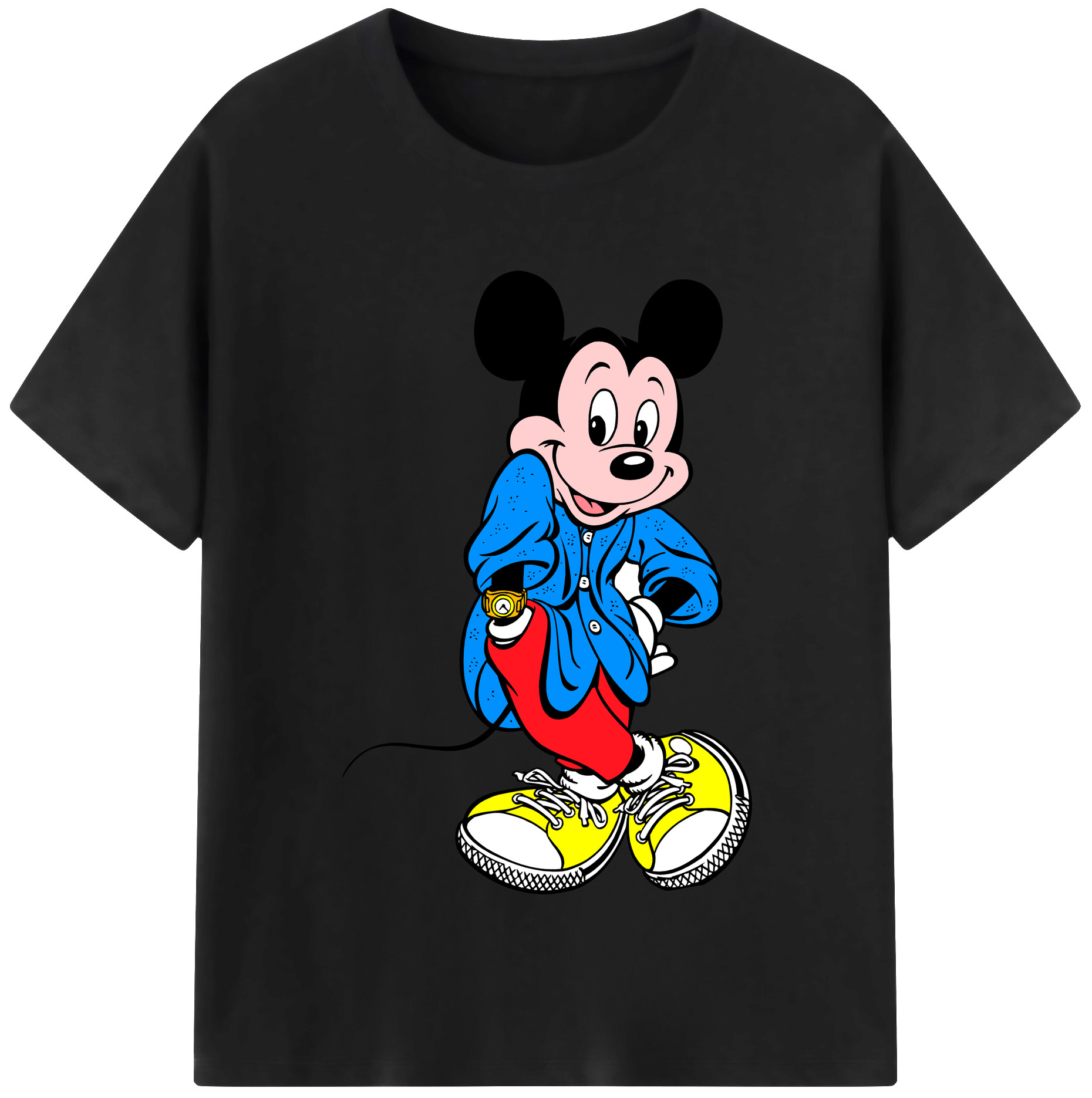 （画像用） ミッキーマウス Mickey Mouse 綿100％半袖Tシャツ（フロントプリント）