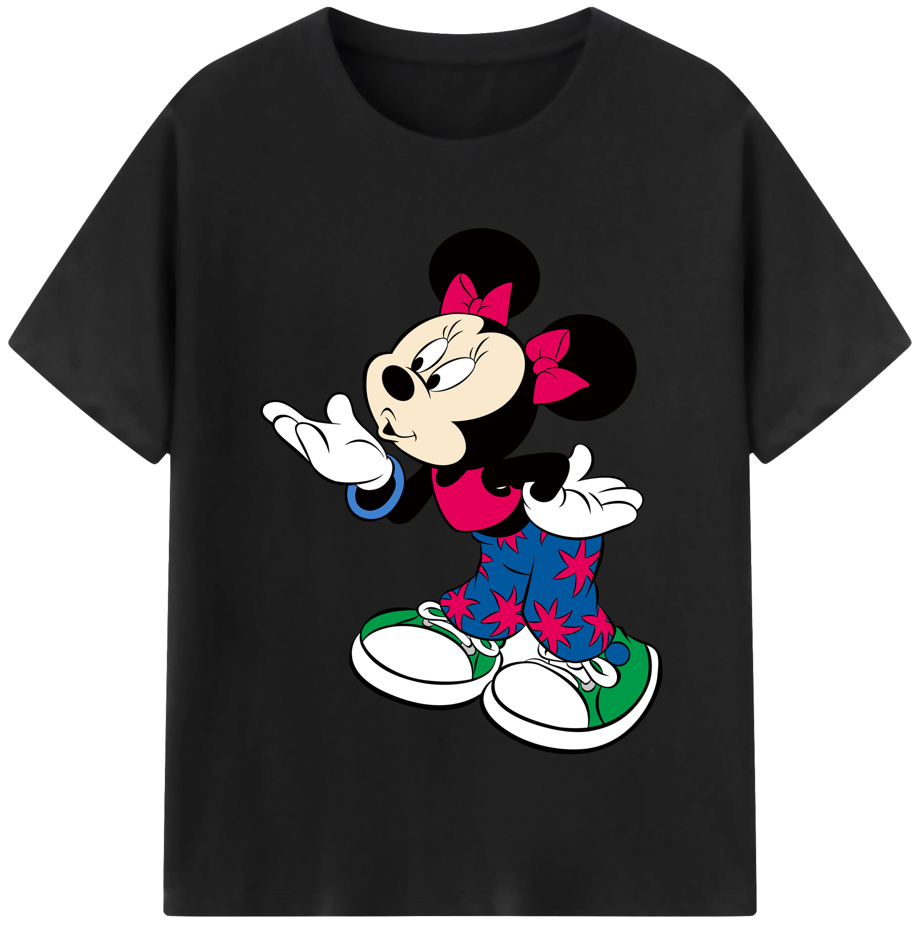 （画像用） ミッキーマウス Mickey Mouse 綿100％半袖Tシャツ（フロントプリント）
