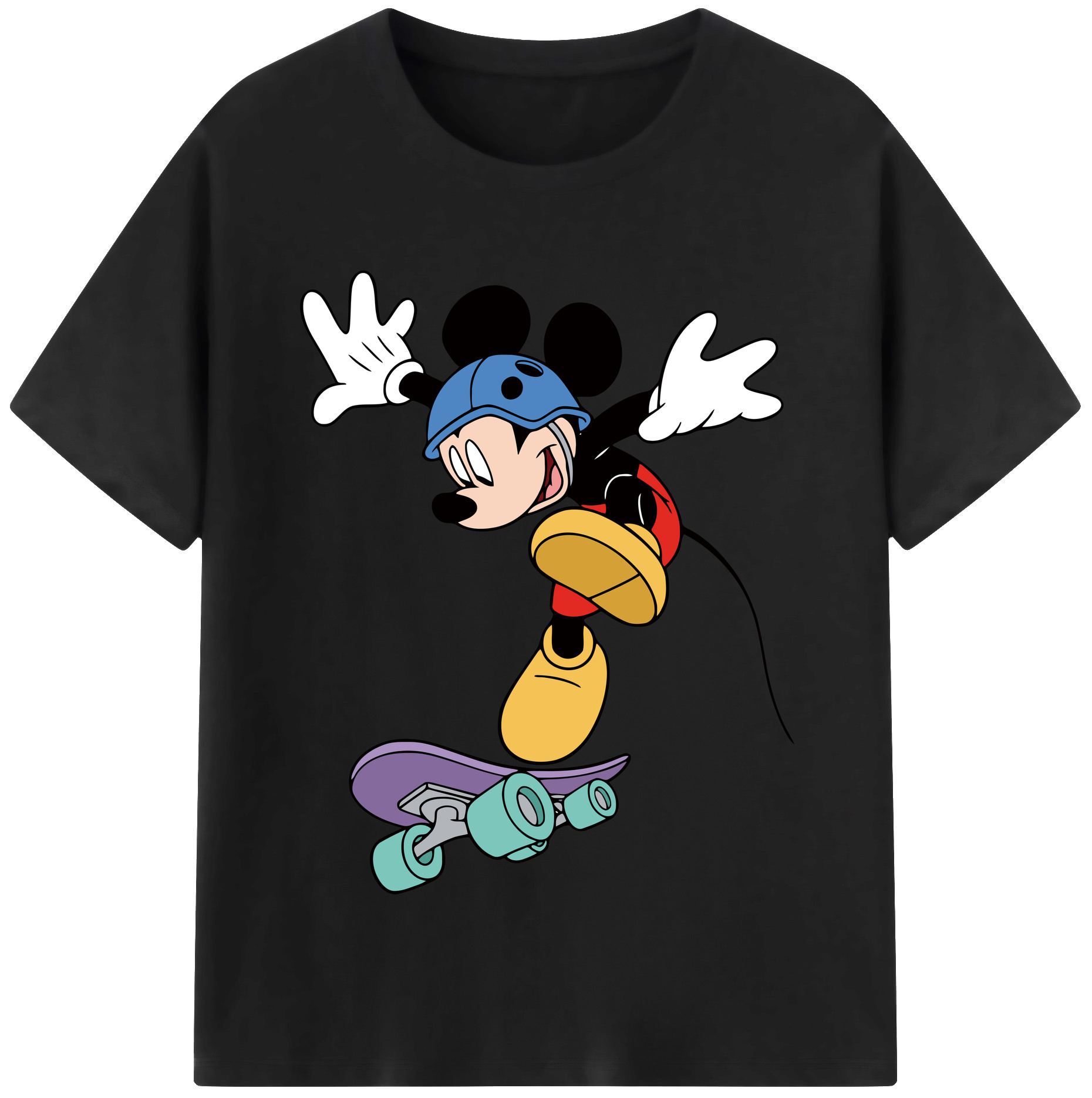 （画像用） ミッキーマウス Mickey Mouse 綿100％半袖Tシャツ（フロントプリント）