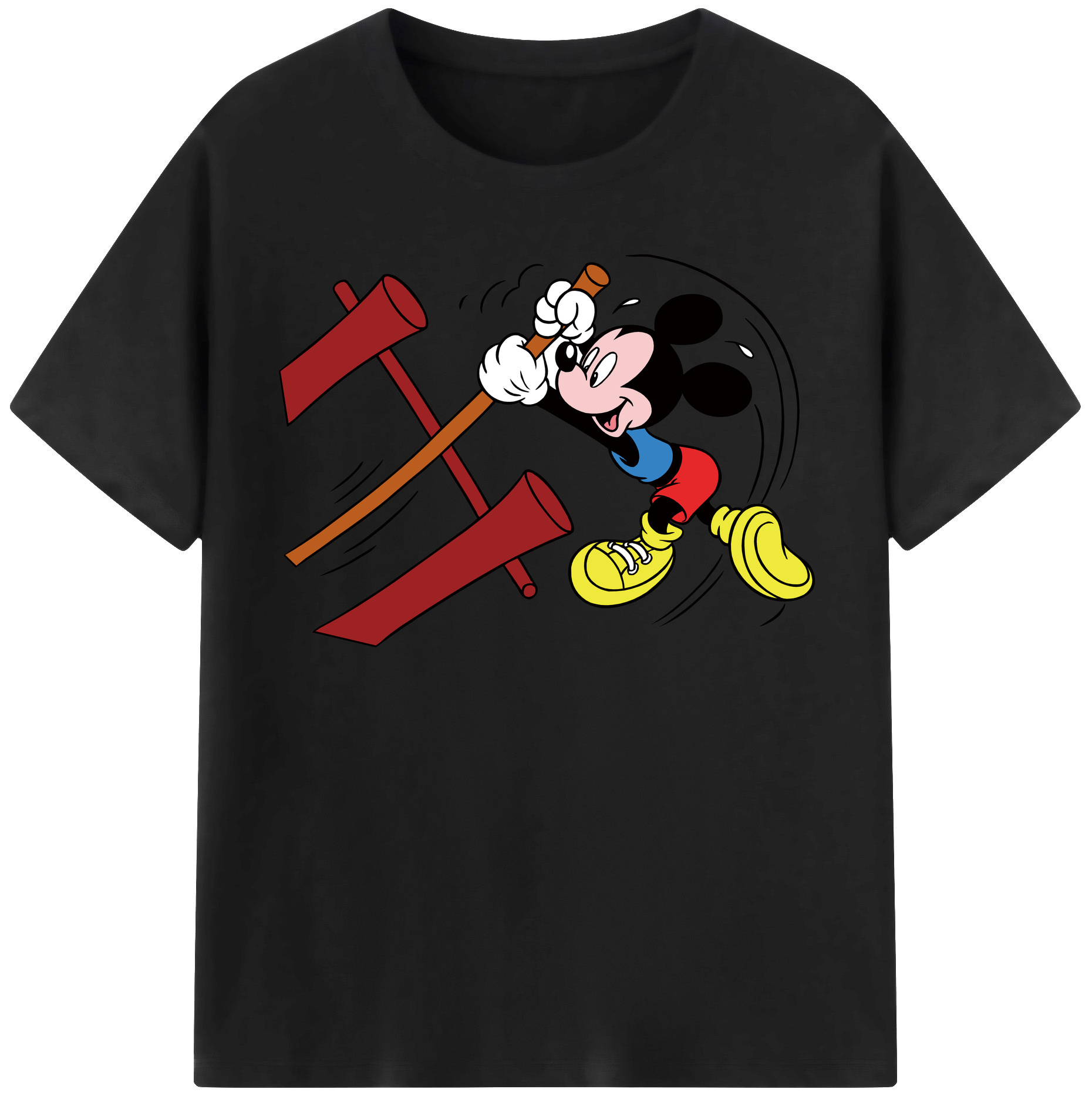 （画像用） ミッキーマウス Mickey Mouse 綿100％半袖Tシャツ（フロントプリント）