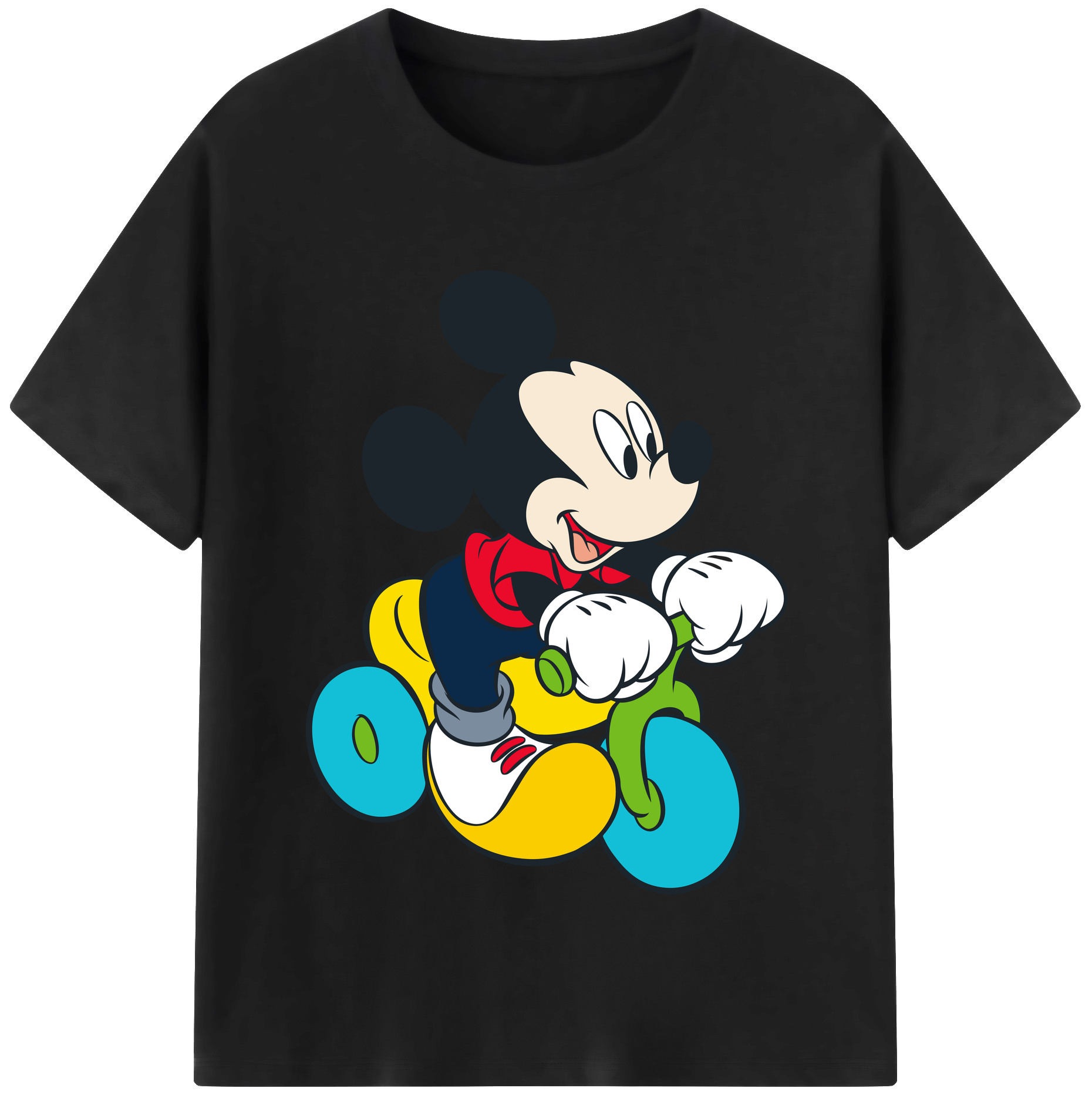（画像用） ミッキーマウス Mickey Mouse 綿100％半袖Tシャツ（フロントプリント）