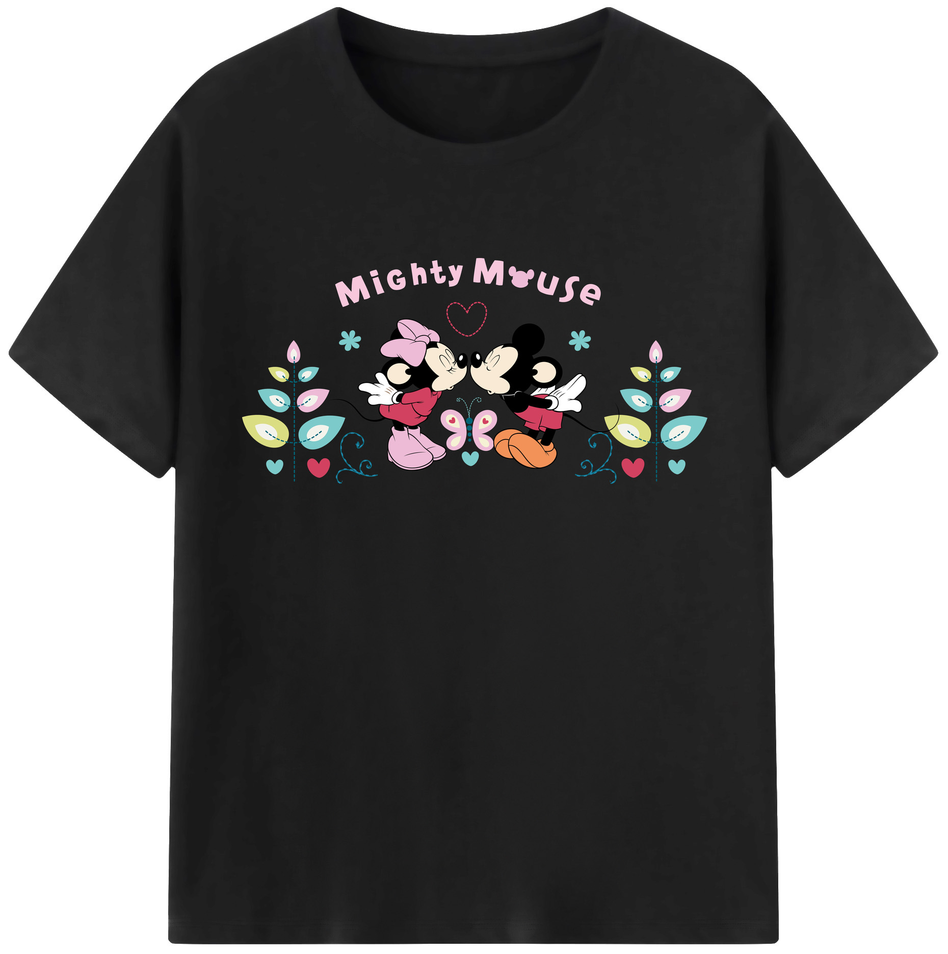 （画像用） ミッキーマウス Mickey Mouse 綿100％半袖Tシャツ（フロントプリント）
