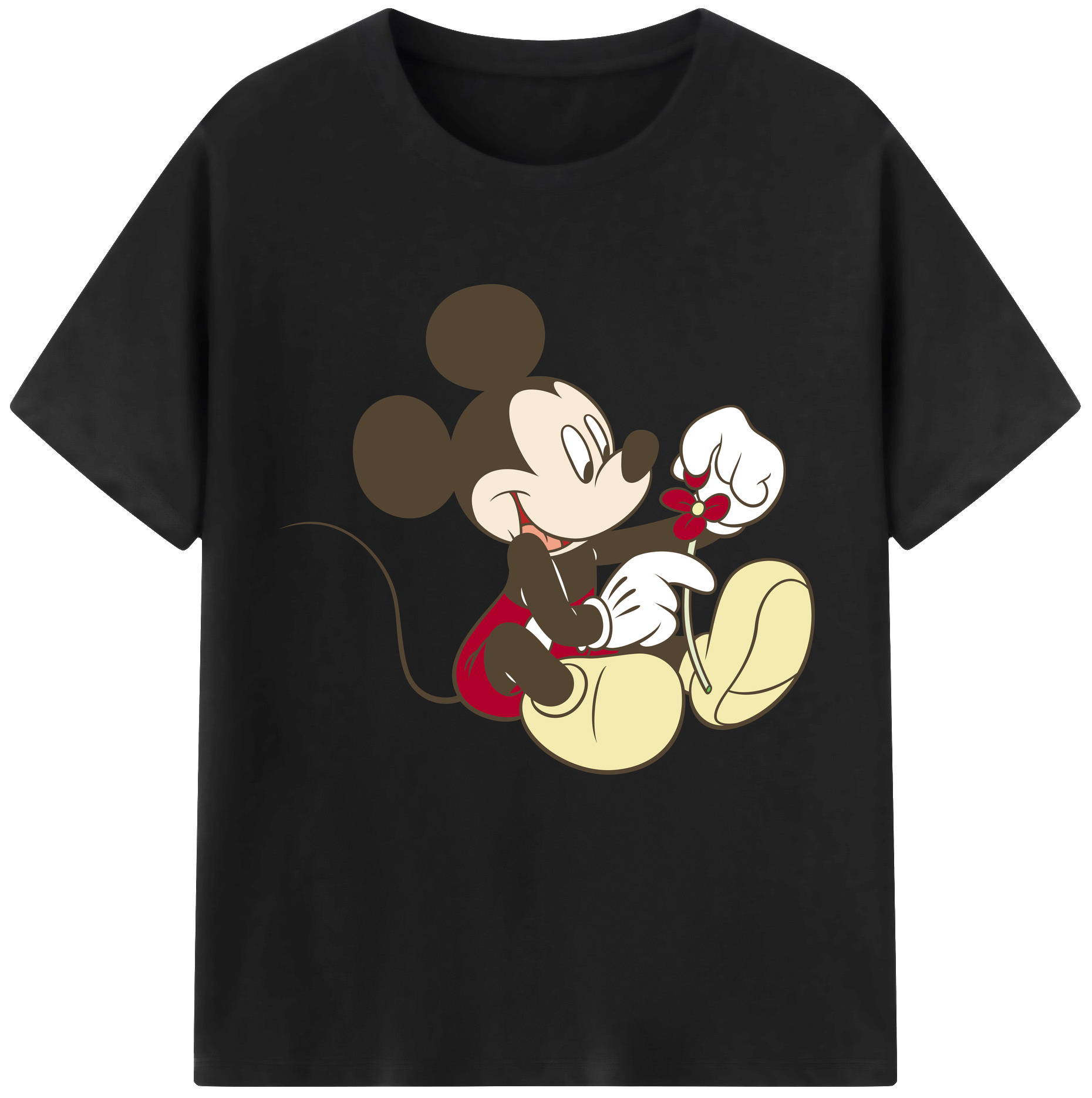 （画像用） ミッキーマウス Mickey Mouse 綿100％半袖Tシャツ（フロントプリント）