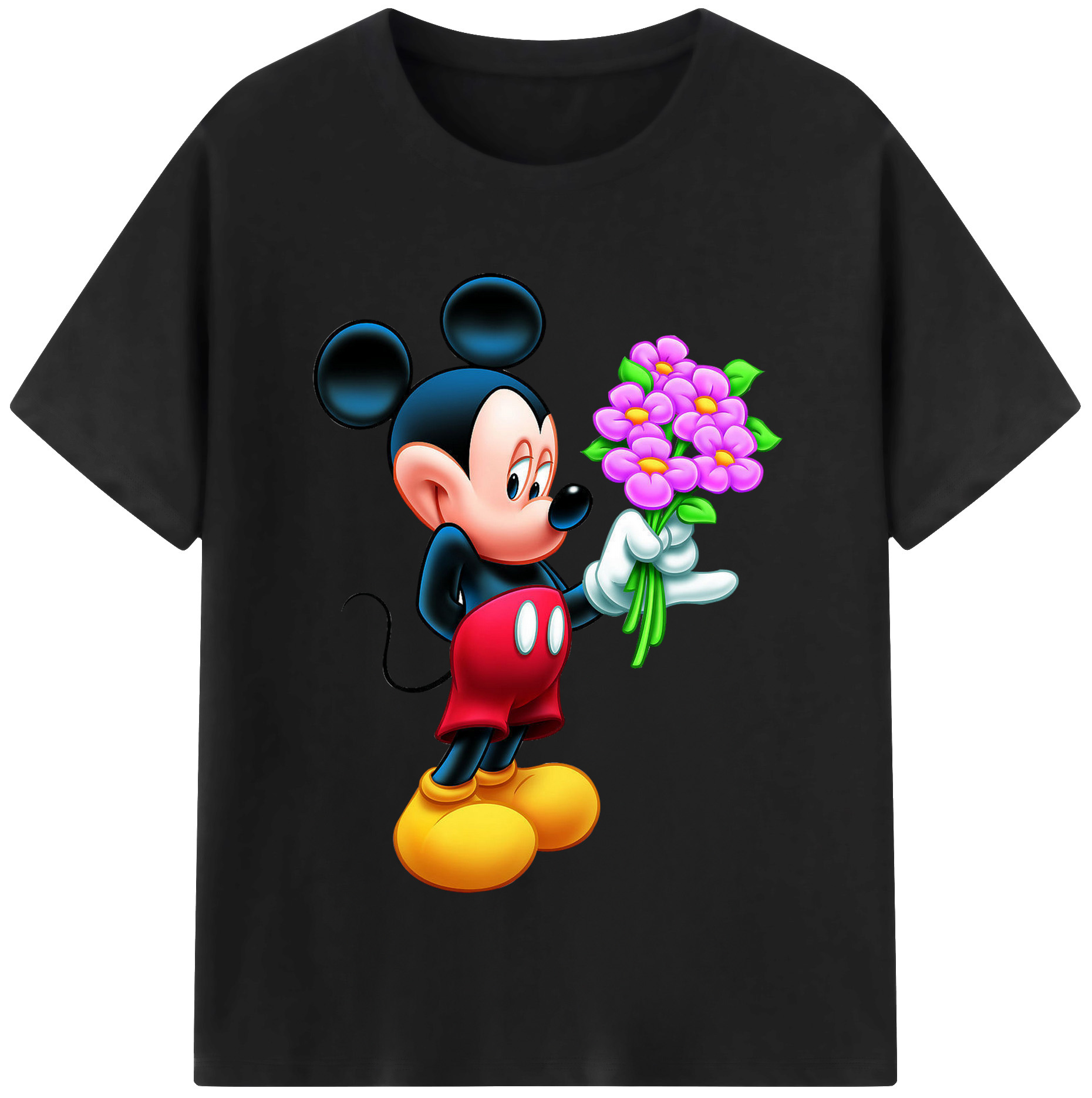 （画像用） ミッキーマウス Mickey Mouse 綿100％半袖Tシャツ（フロントプリント）