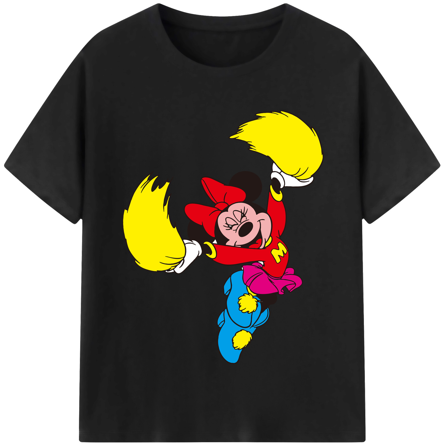 （画像用） ミッキーマウス Mickey Mouse 綿100％半袖Tシャツ（フロントプリント）