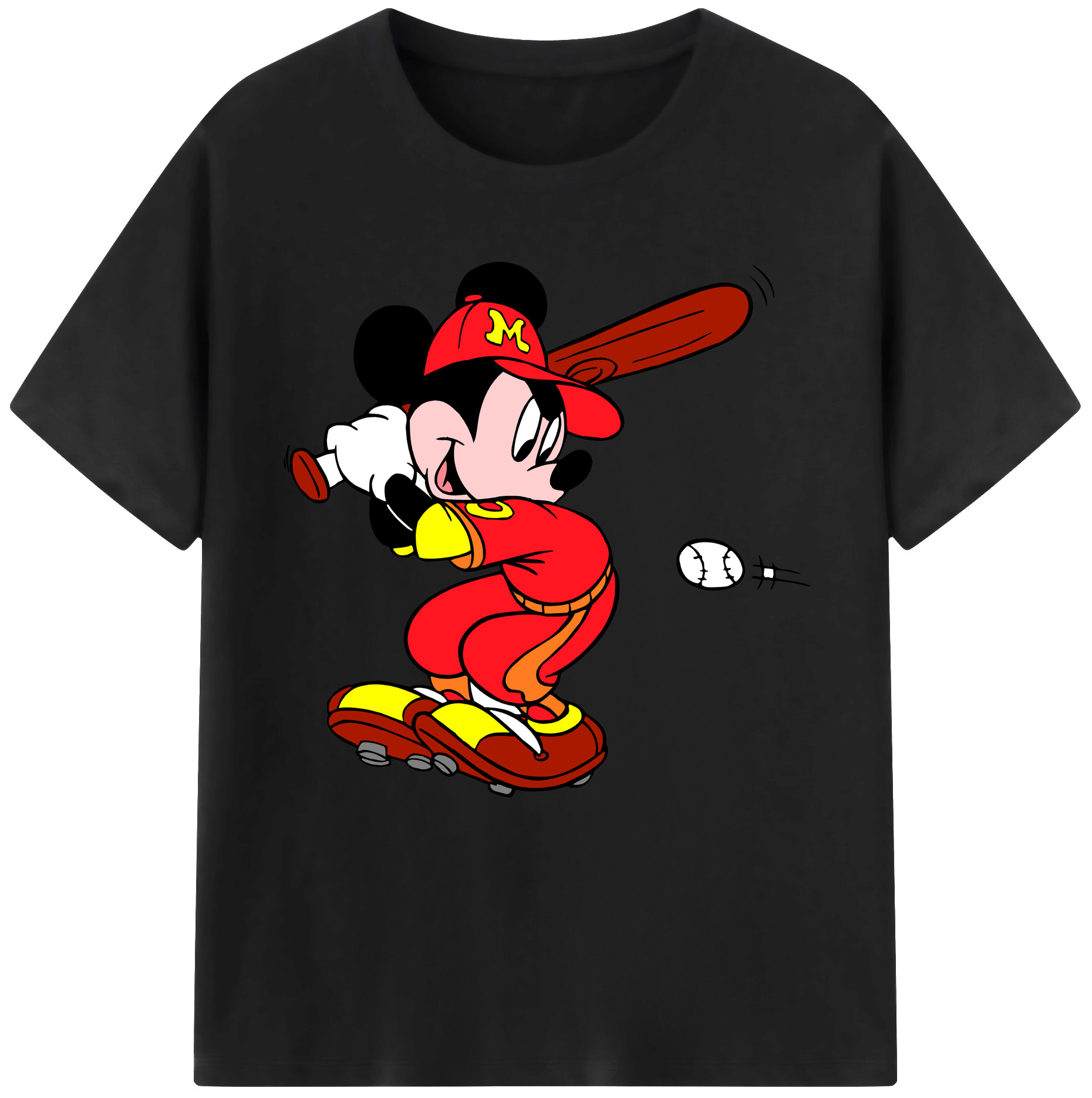（画像用） ミッキーマウス Mickey Mouse 綿100％半袖Tシャツ（フロントプリント）