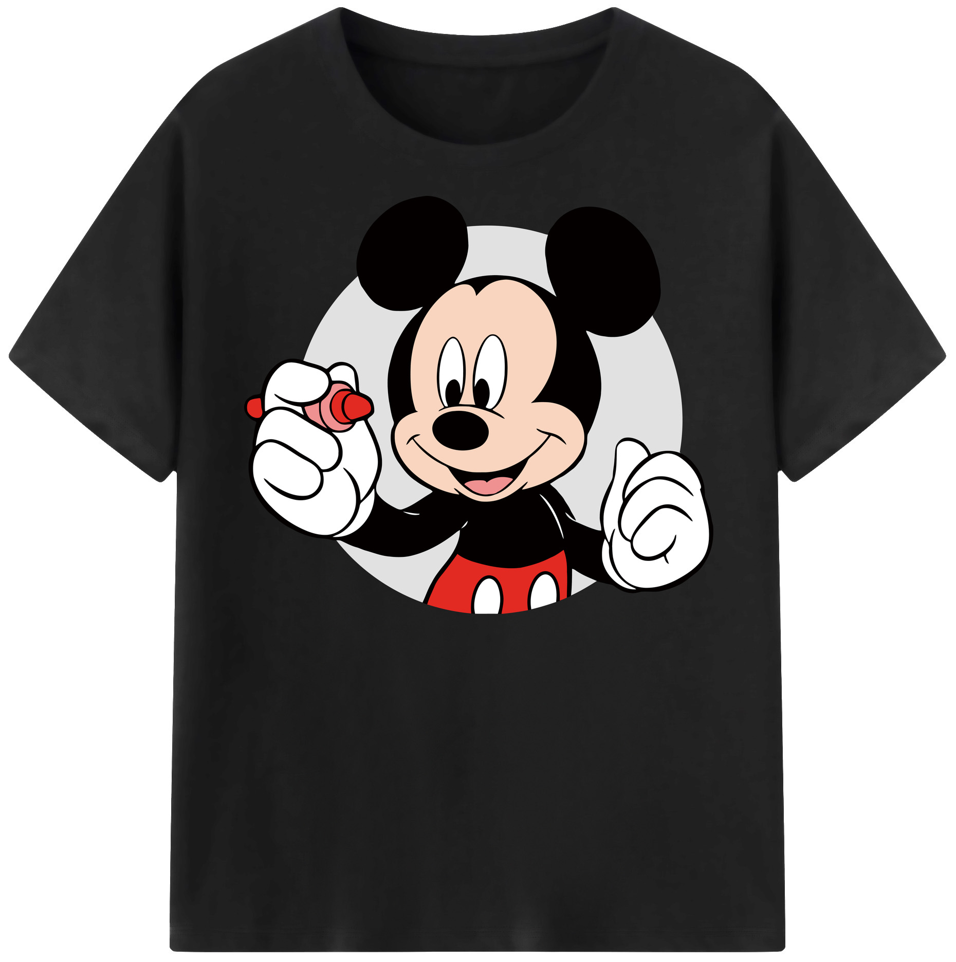 （画像用） ミッキーマウス Mickey Mouse 綿100％半袖Tシャツ（フロントプリント）