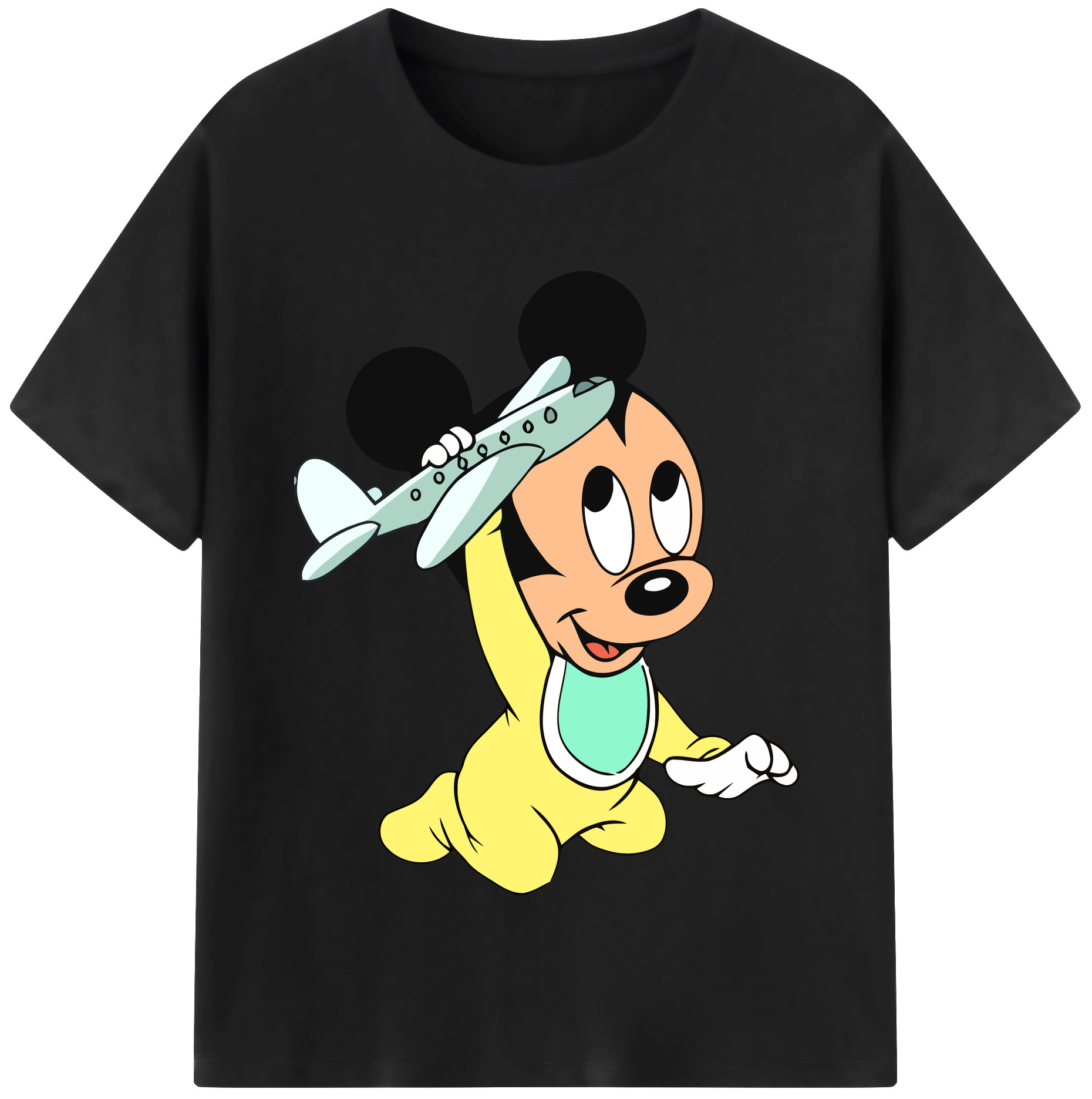 （画像用） ミッキーマウス Mickey Mouse 綿100％半袖Tシャツ（フロントプリント）