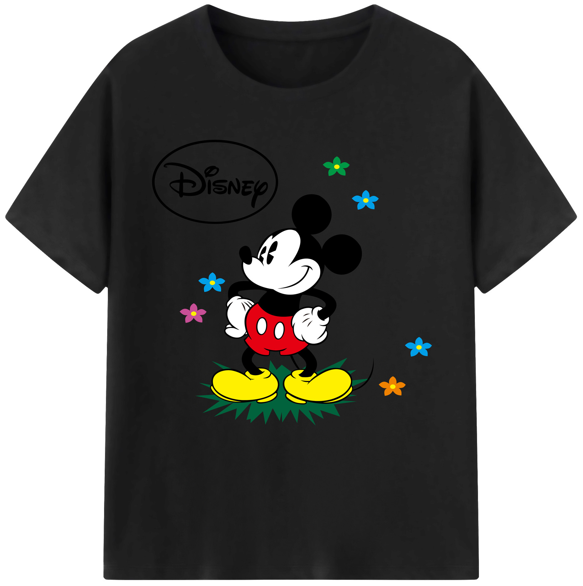 （画像用） ミッキーマウス Mickey Mouse 綿100％半袖Tシャツ（フロントプリント）