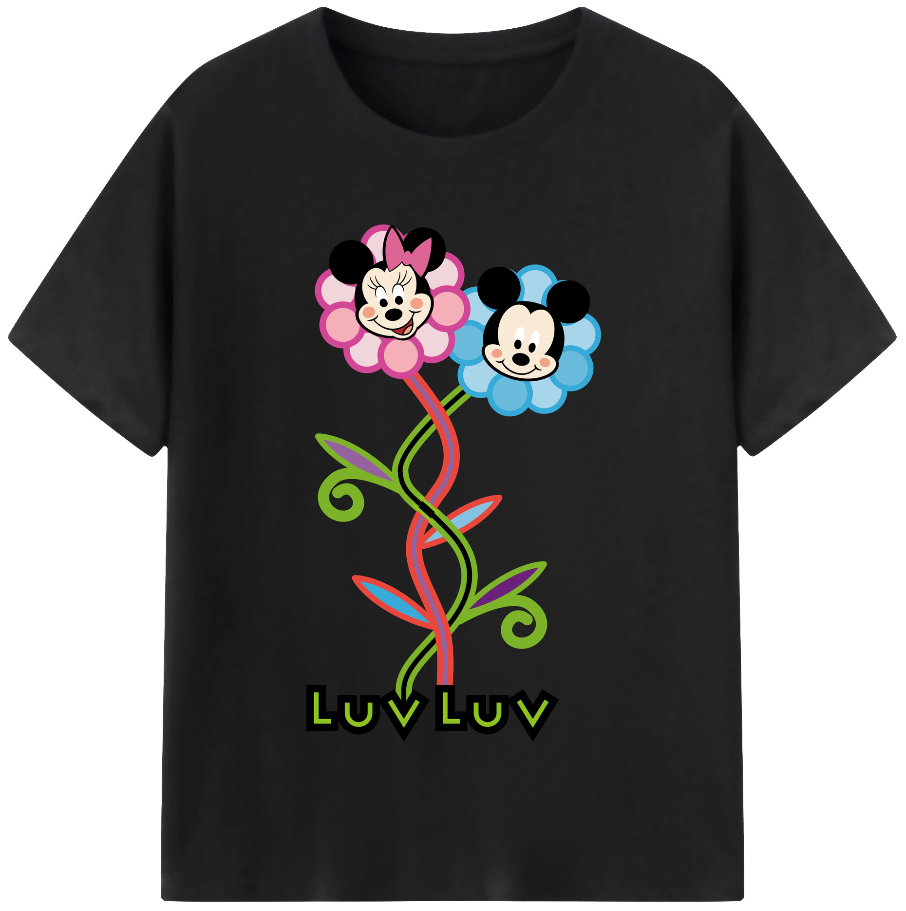 （画像用） ミッキーマウス Mickey Mouse 綿100％半袖Tシャツ（フロントプリント）
