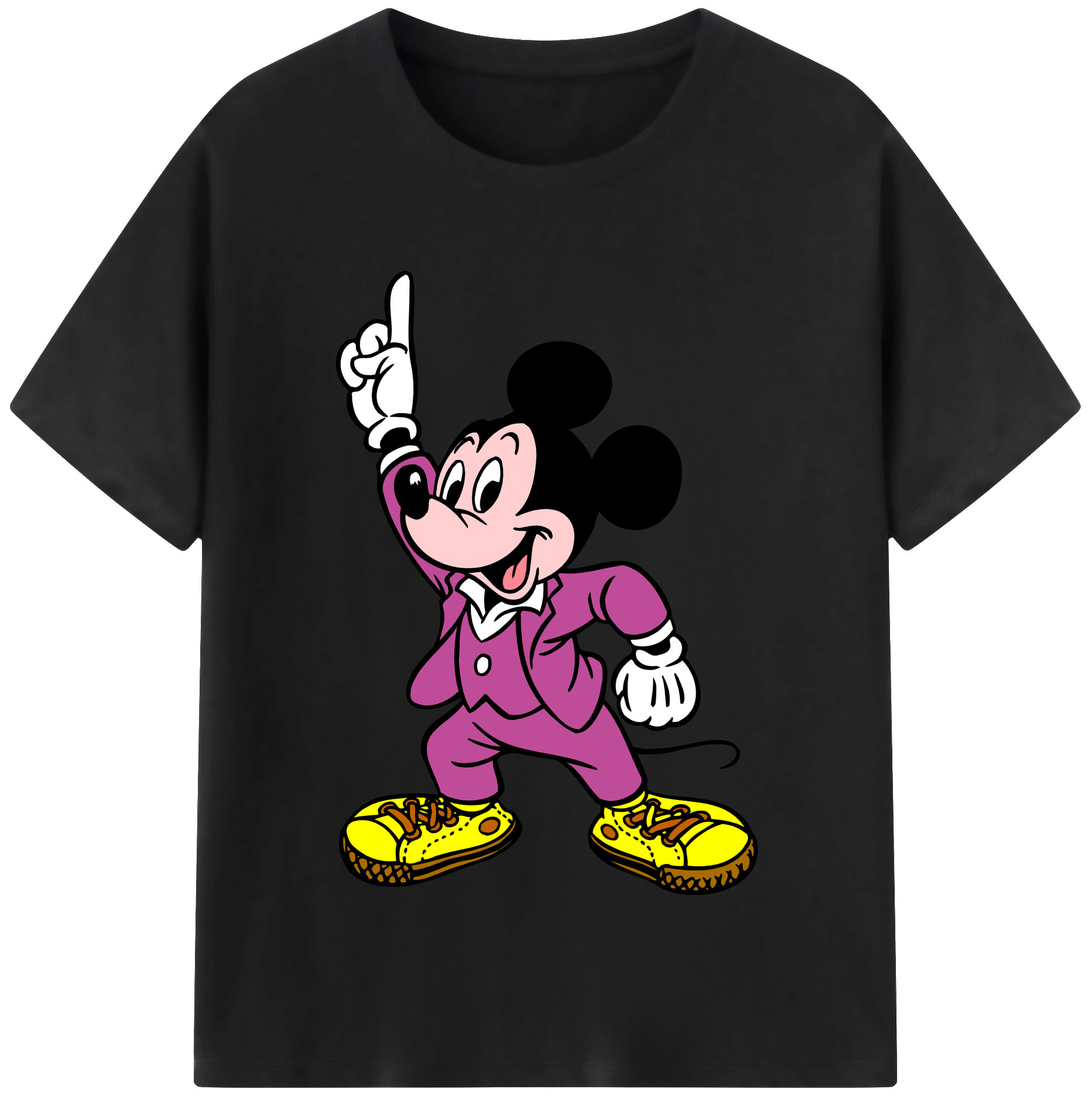 （画像用） ミッキーマウス Mickey Mouse 綿100％半袖Tシャツ（フロントプリント）