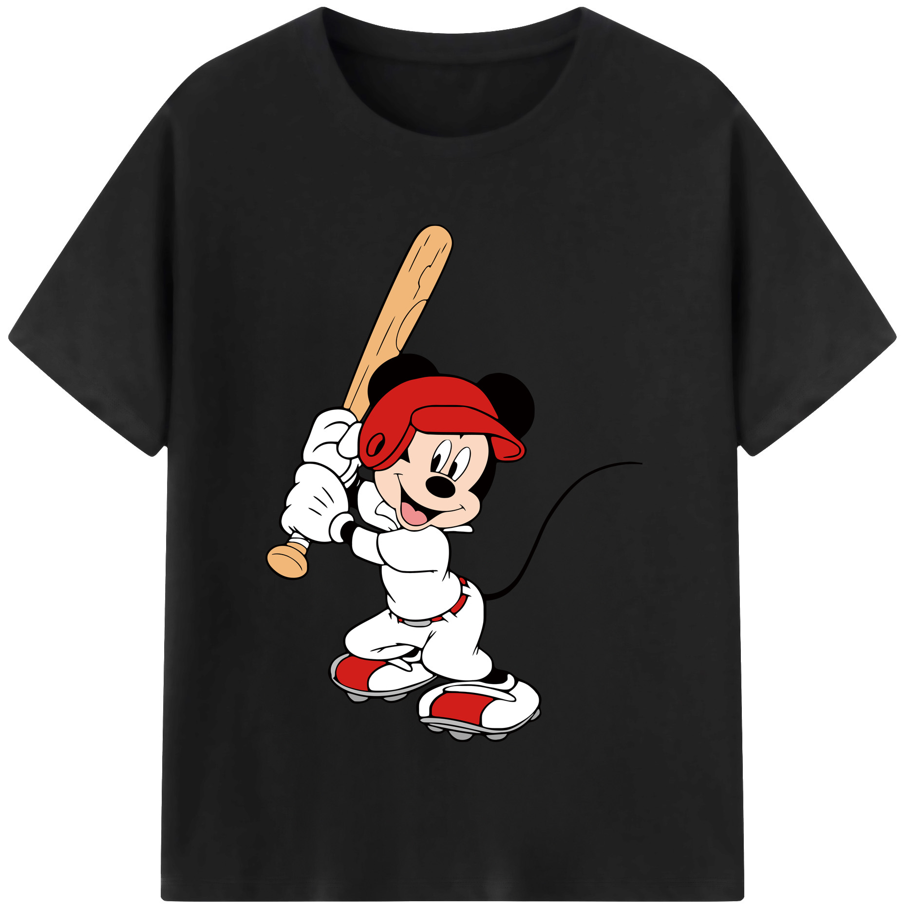 （画像用） ミッキーマウス Mickey Mouse 綿100％半袖Tシャツ（フロントプリント）
