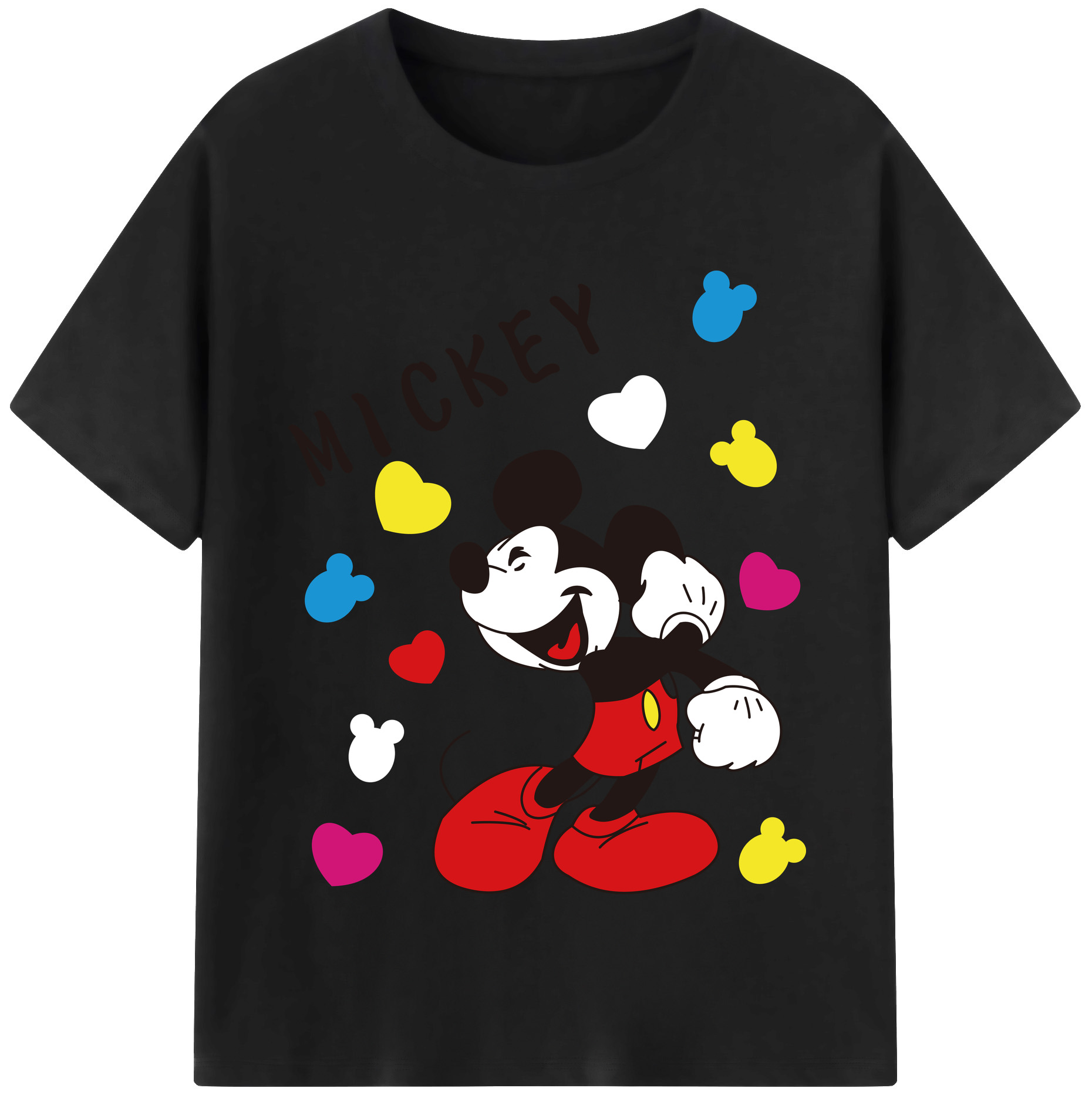 （画像用） ミッキーマウス Mickey Mouse 綿100％半袖Tシャツ（フロントプリント）