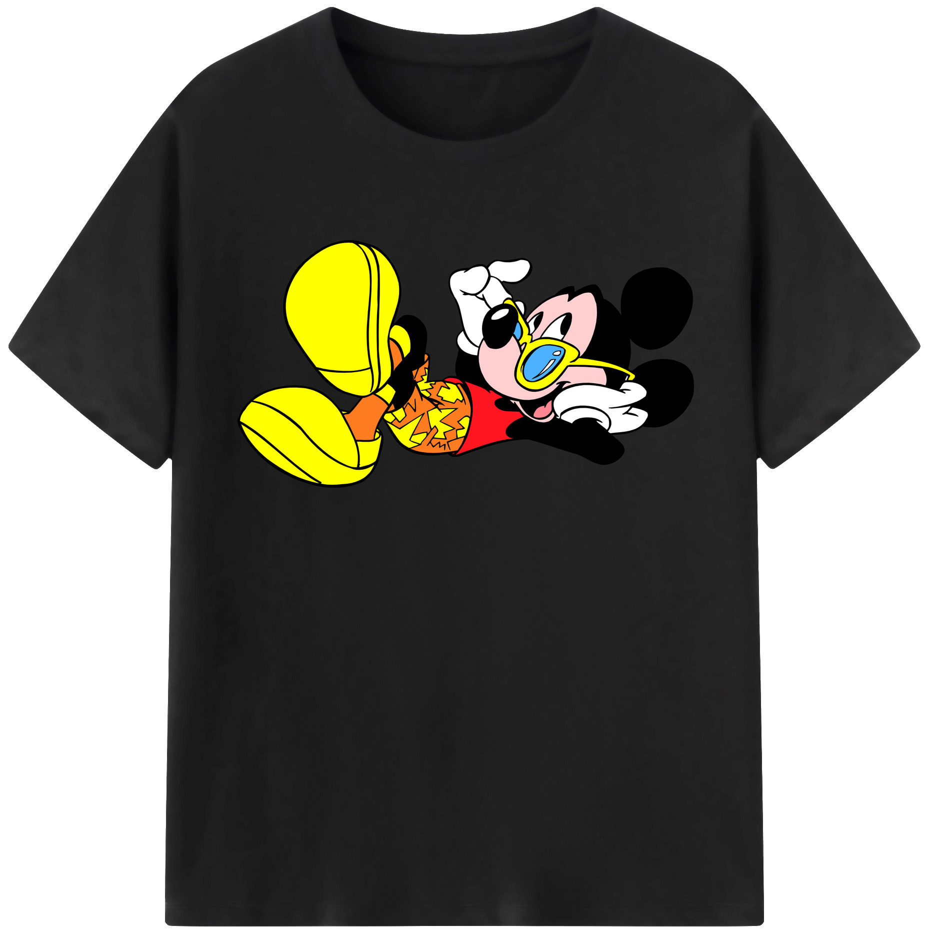 （画像用） ミッキーマウス Mickey Mouse 綿100％半袖Tシャツ（フロントプリント）