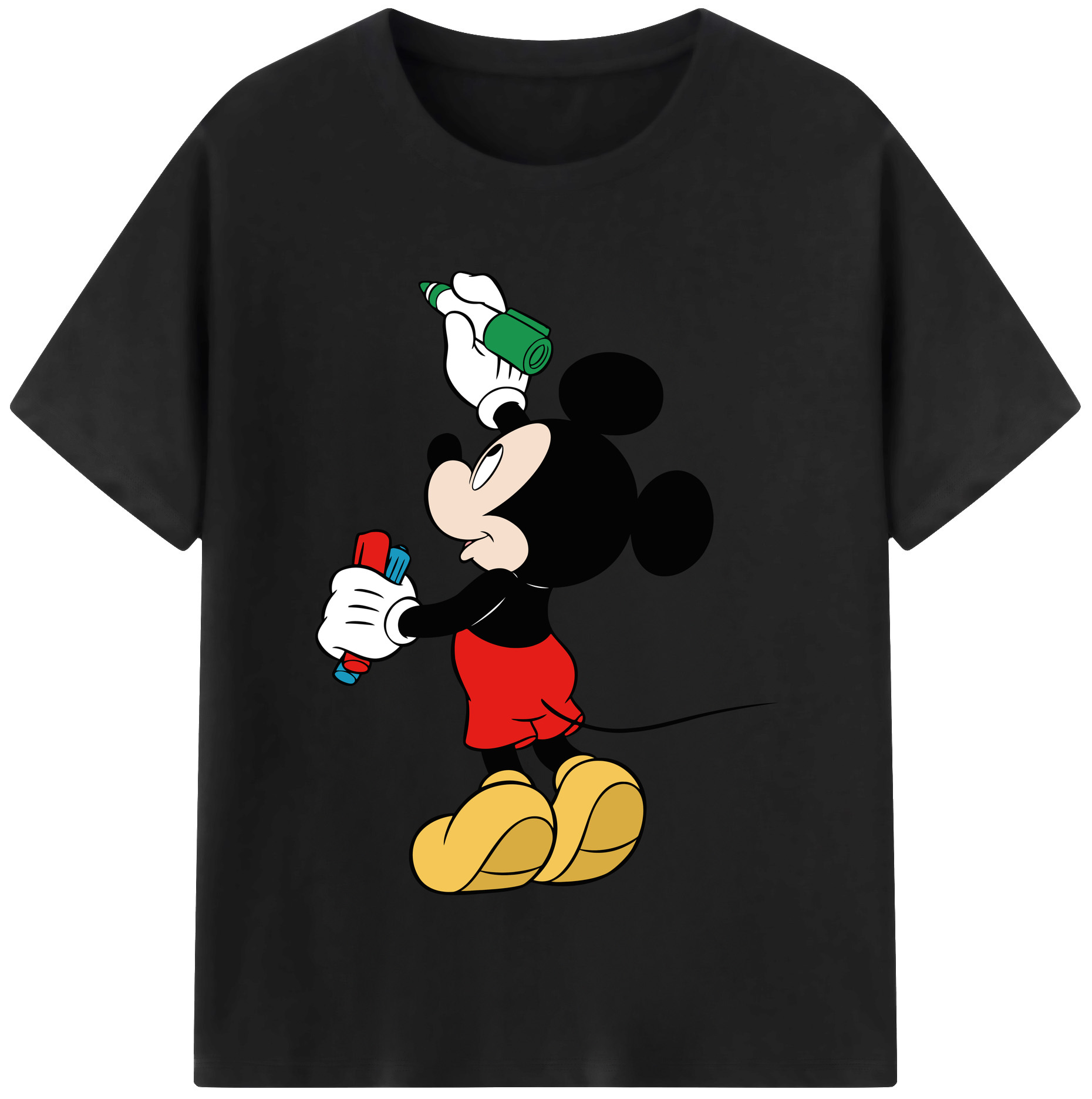 （画像用） ミッキーマウス Mickey Mouse 綿100％半袖Tシャツ（フロントプリント）