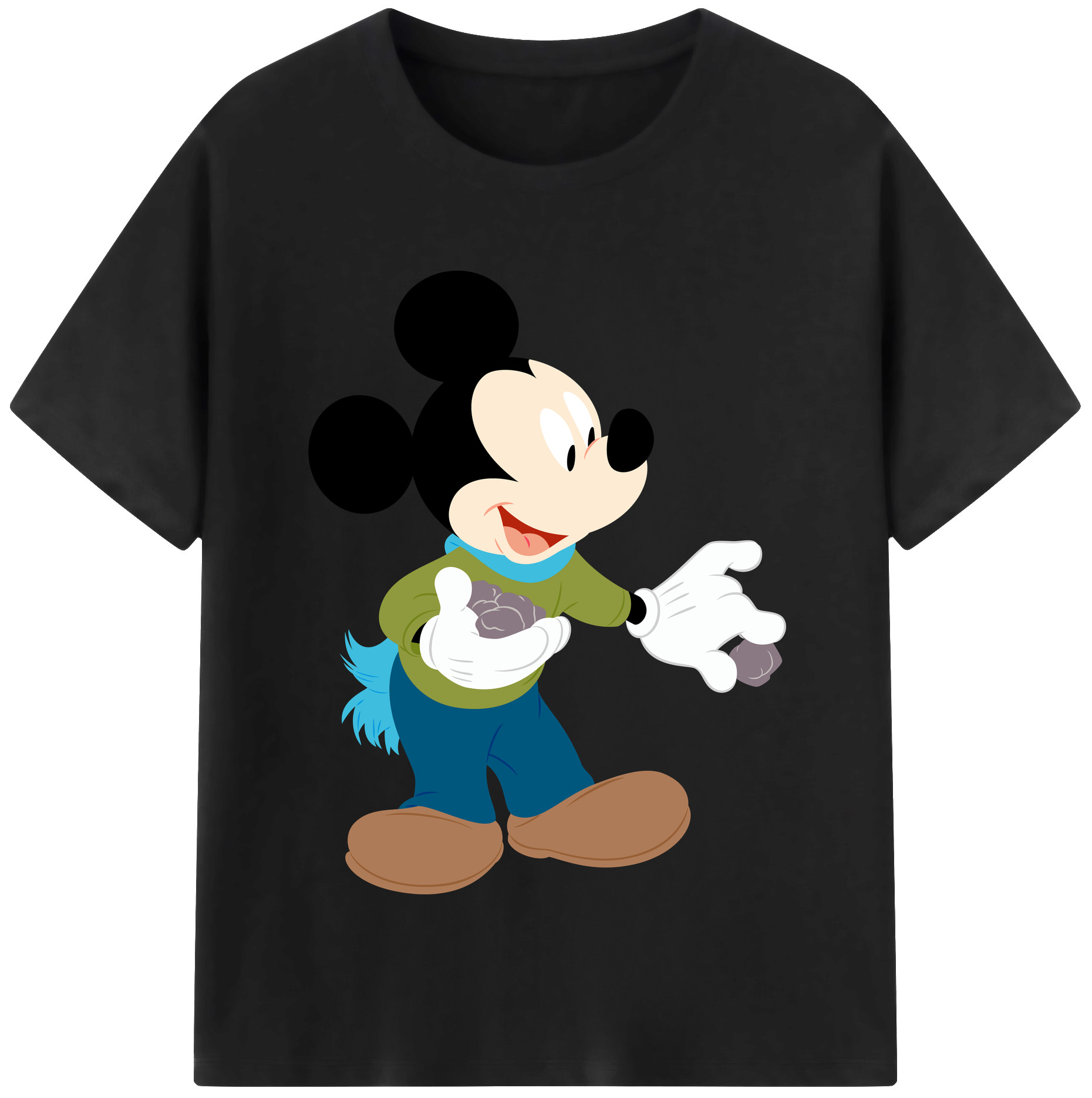 （画像用） ミッキーマウス Mickey Mouse 綿100％半袖Tシャツ（フロントプリント）