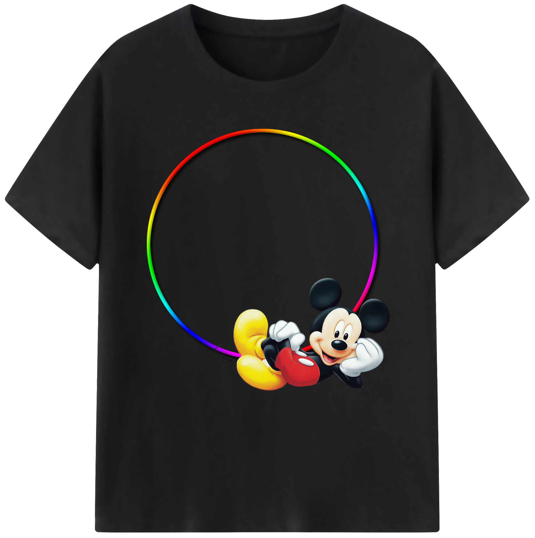（画像用） ミッキーマウス Mickey Mouse 綿100％半袖Tシャツ（フロントプリント）