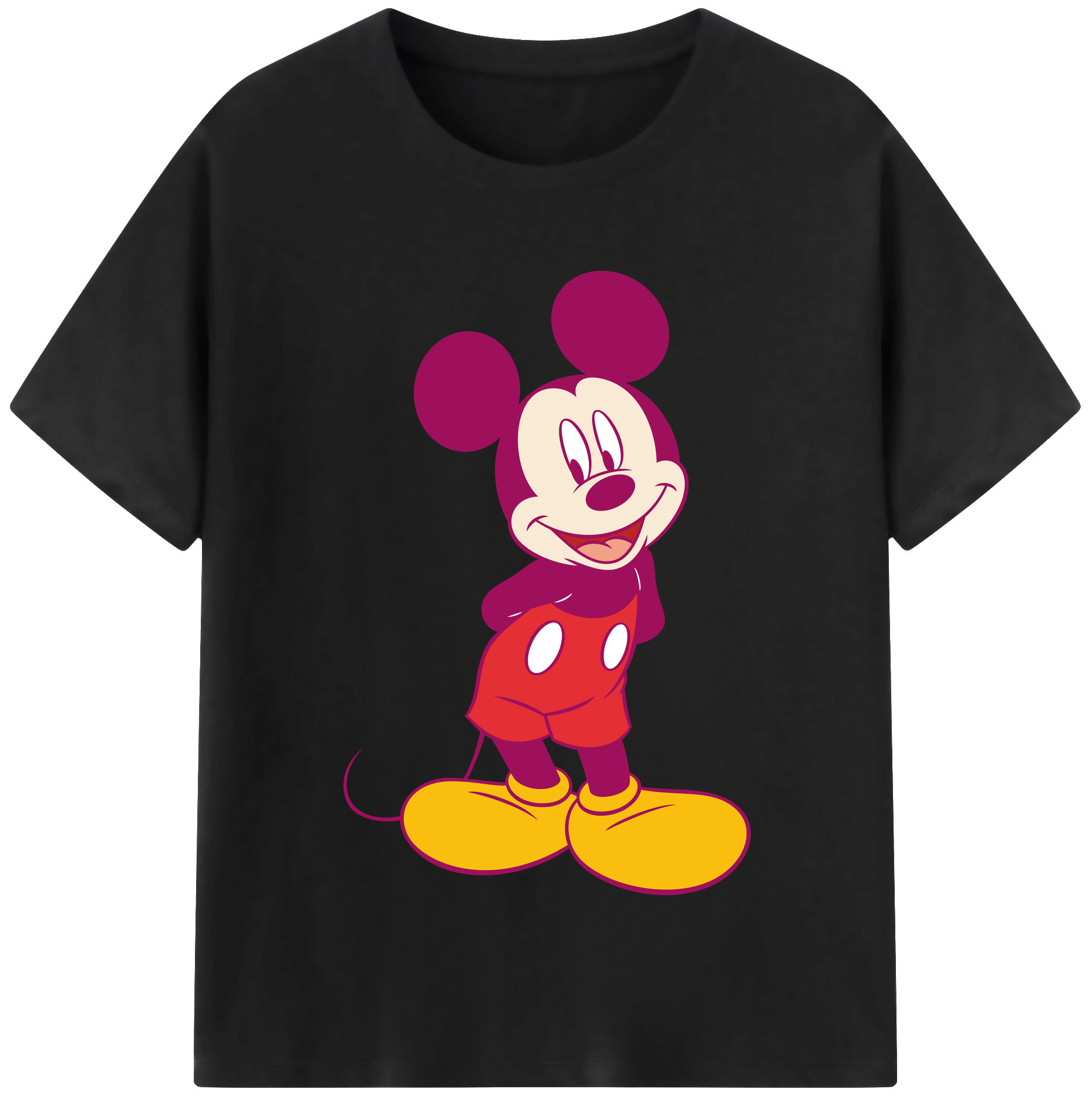（画像用） ミッキーマウス Mickey Mouse 綿100％半袖Tシャツ（フロントプリント）