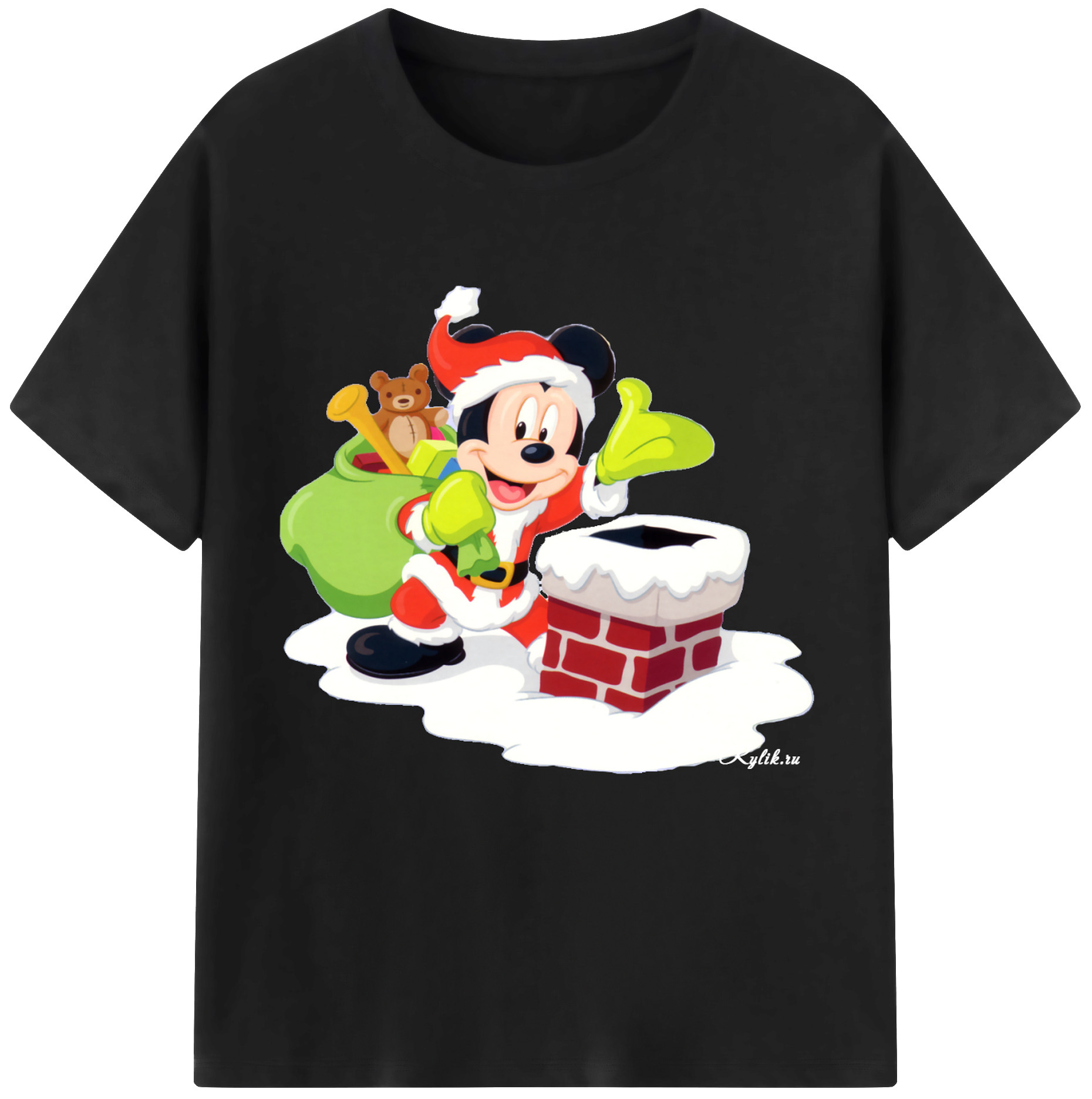 （画像用） ミッキーマウス Mickey Mouse 綿100％半袖Tシャツ（フロントプリント）