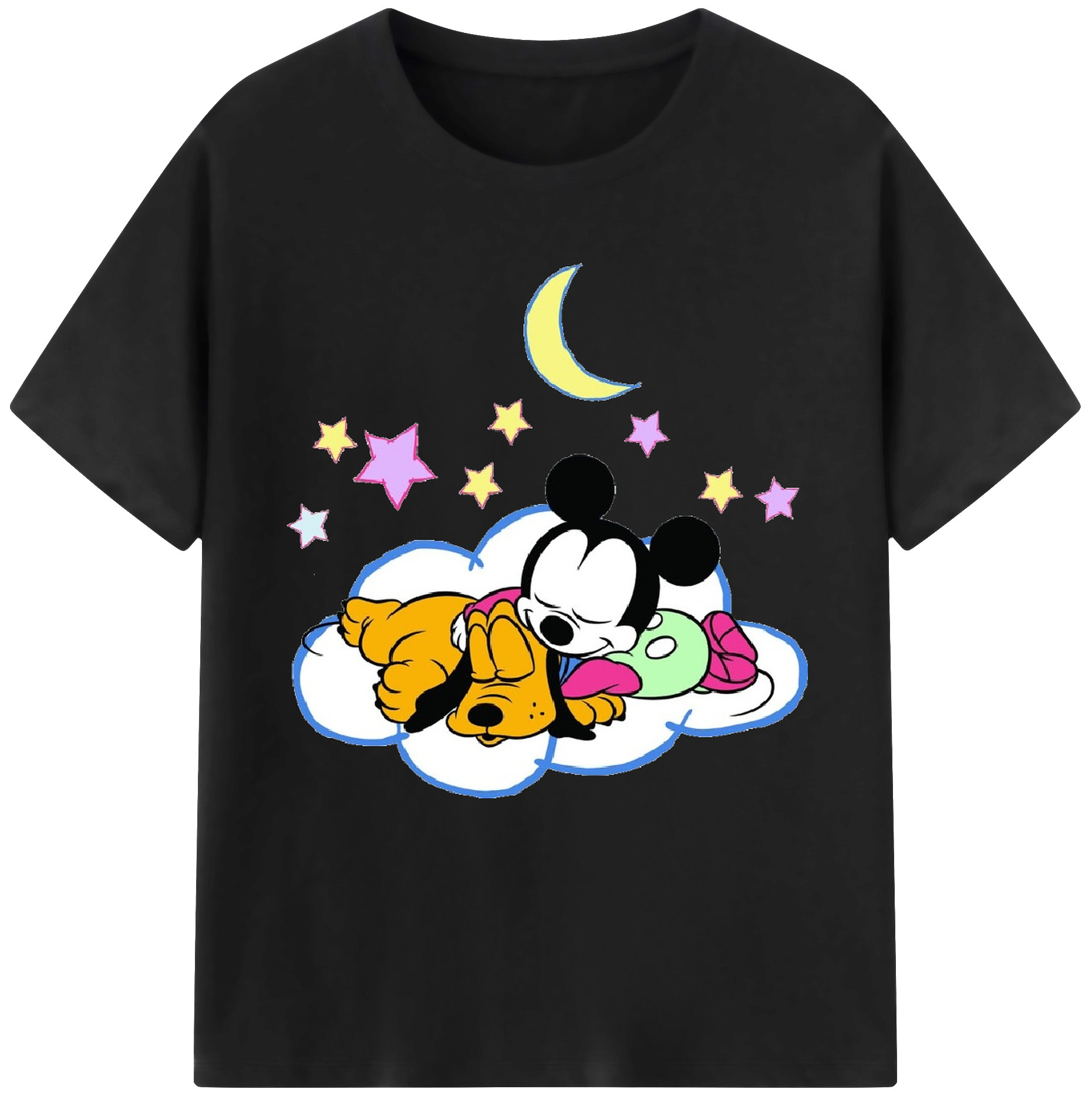 （画像用） ミッキーマウス Mickey Mouse 綿100％半袖Tシャツ（フロントプリント）