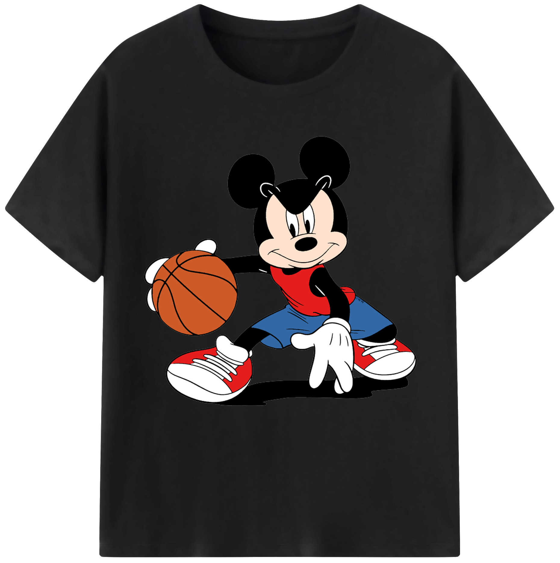 （画像用） ミッキーマウス Mickey Mouse 綿100％半袖Tシャツ（フロントプリント）